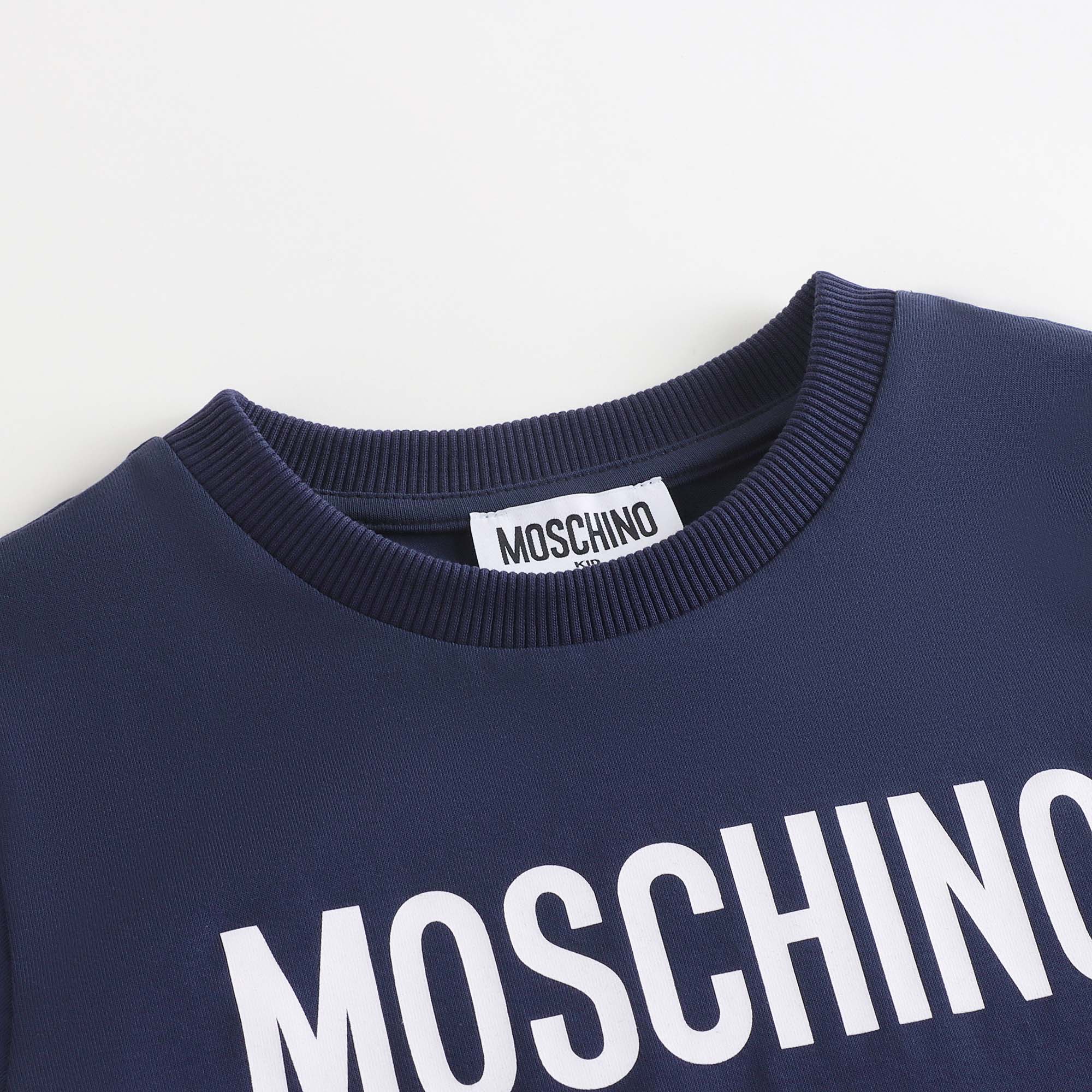 Boys & Girls Navy Logo Cotton T-Shirt