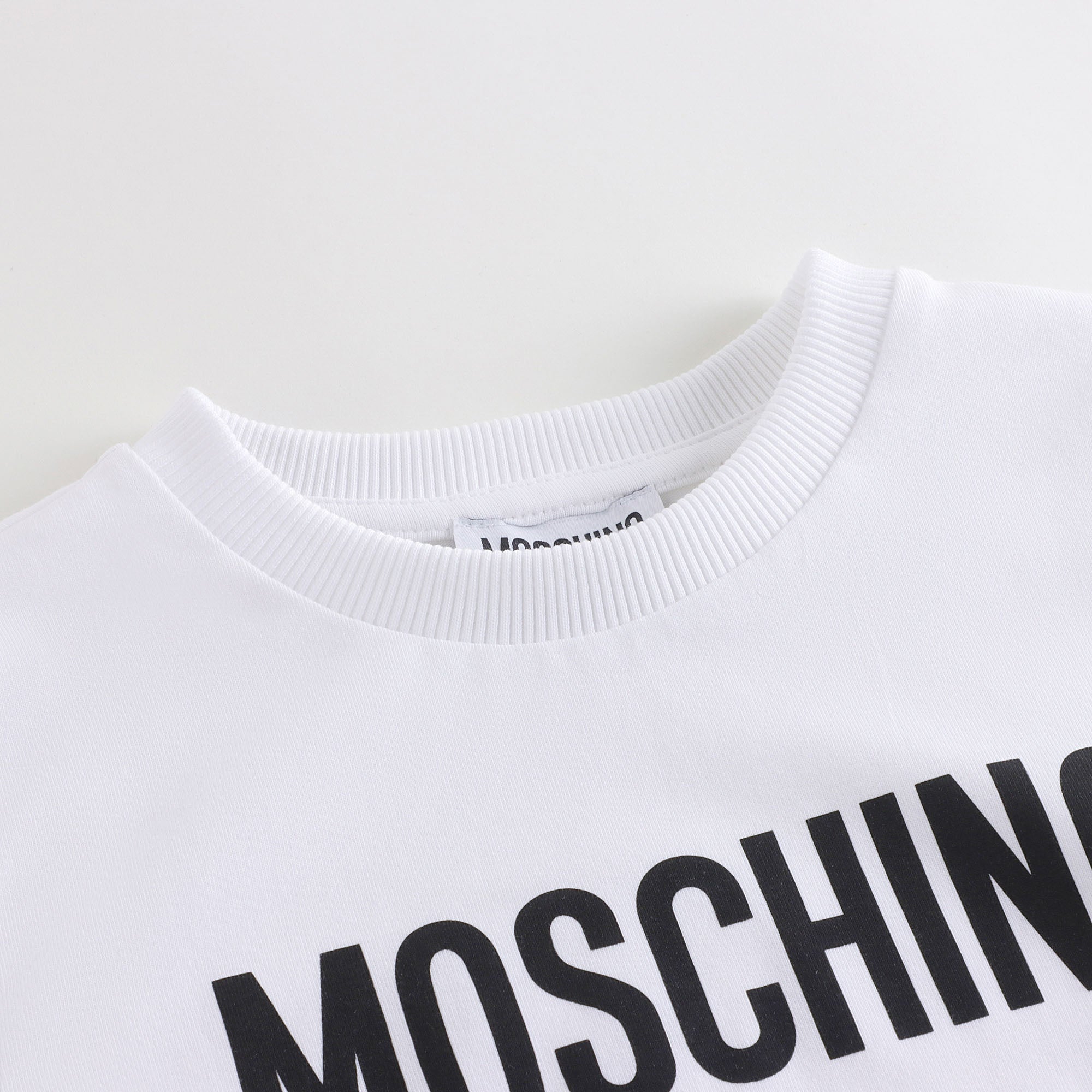 Boys & Girls White Logo Cotton T-Shirt