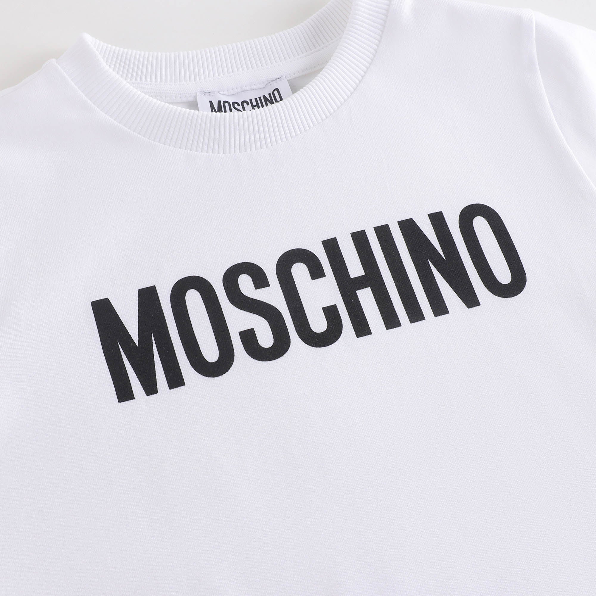 Boys & Girls White Logo Cotton T-Shirt