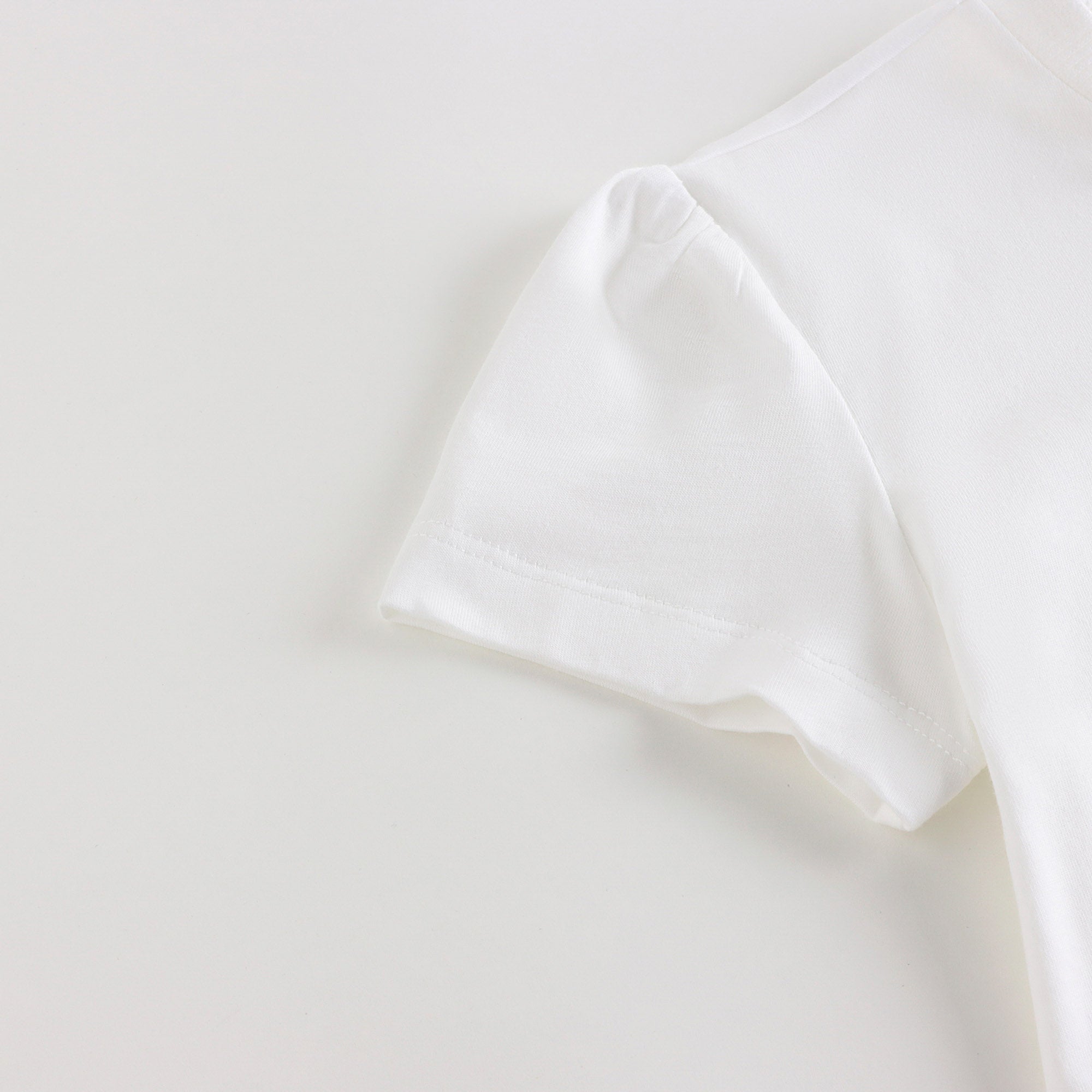 Girls White Bear Printed Cotton Dress