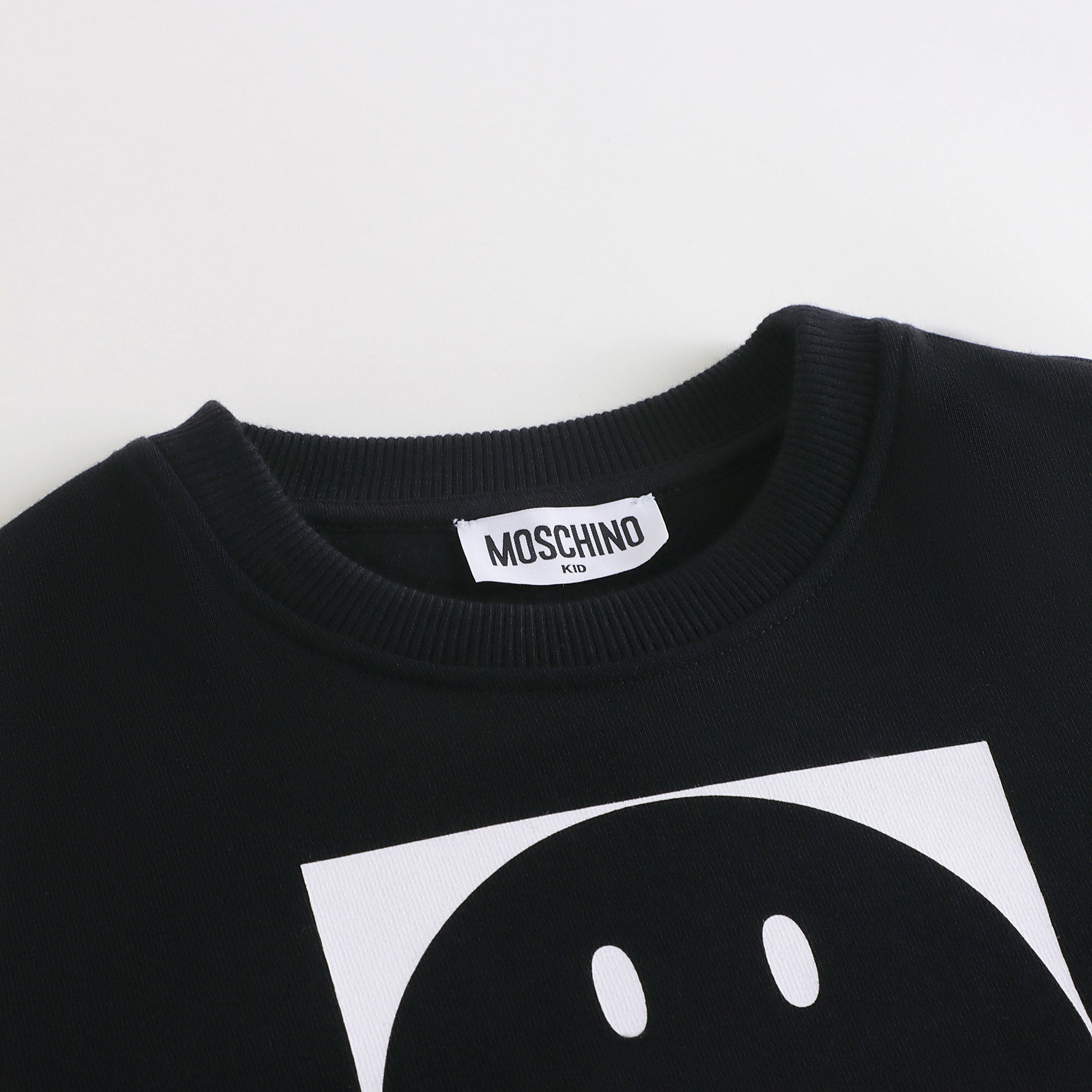 Boys & Girls Black Logo Cotton Sweatshirt