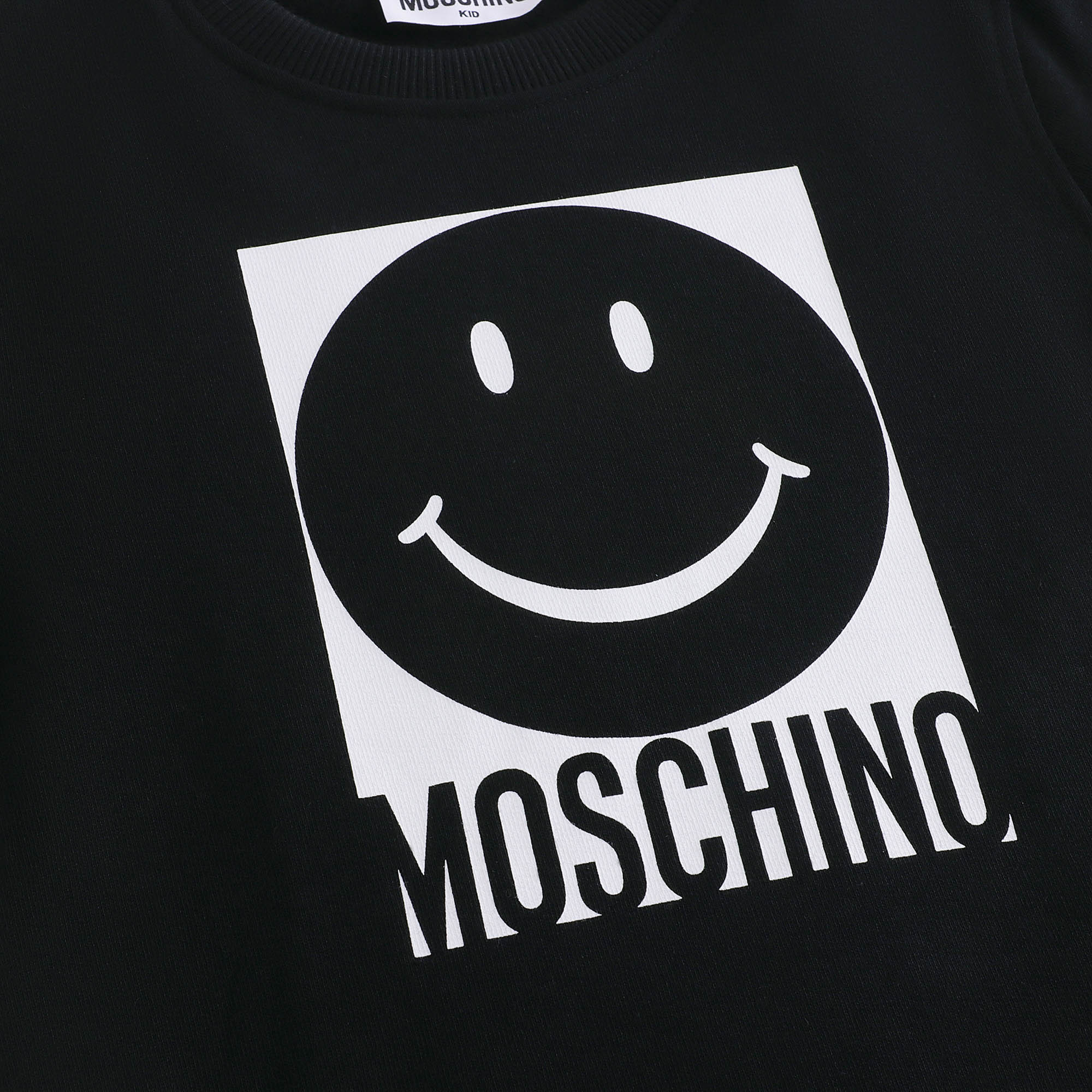 Boys & Girls Black Logo Cotton Sweatshirt