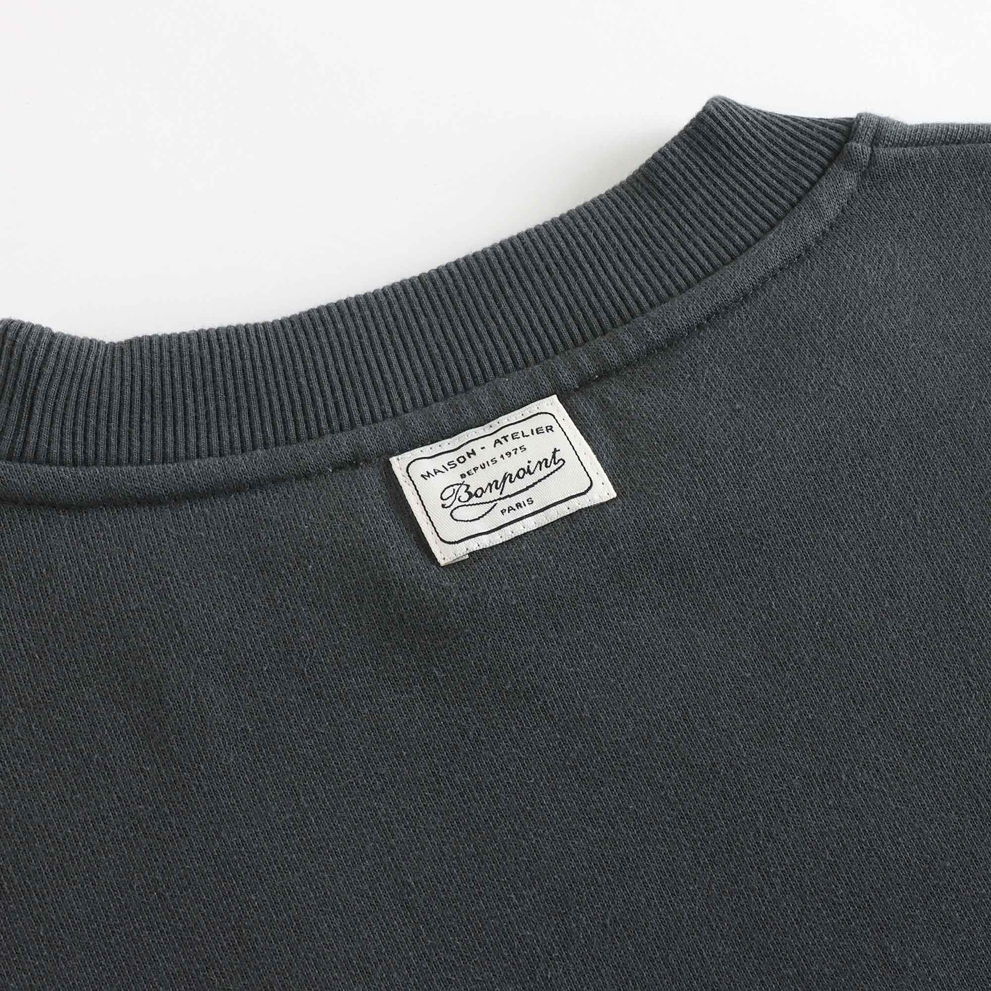 Women Dark Gray Embroidered Logo Cotton Sweatshirt