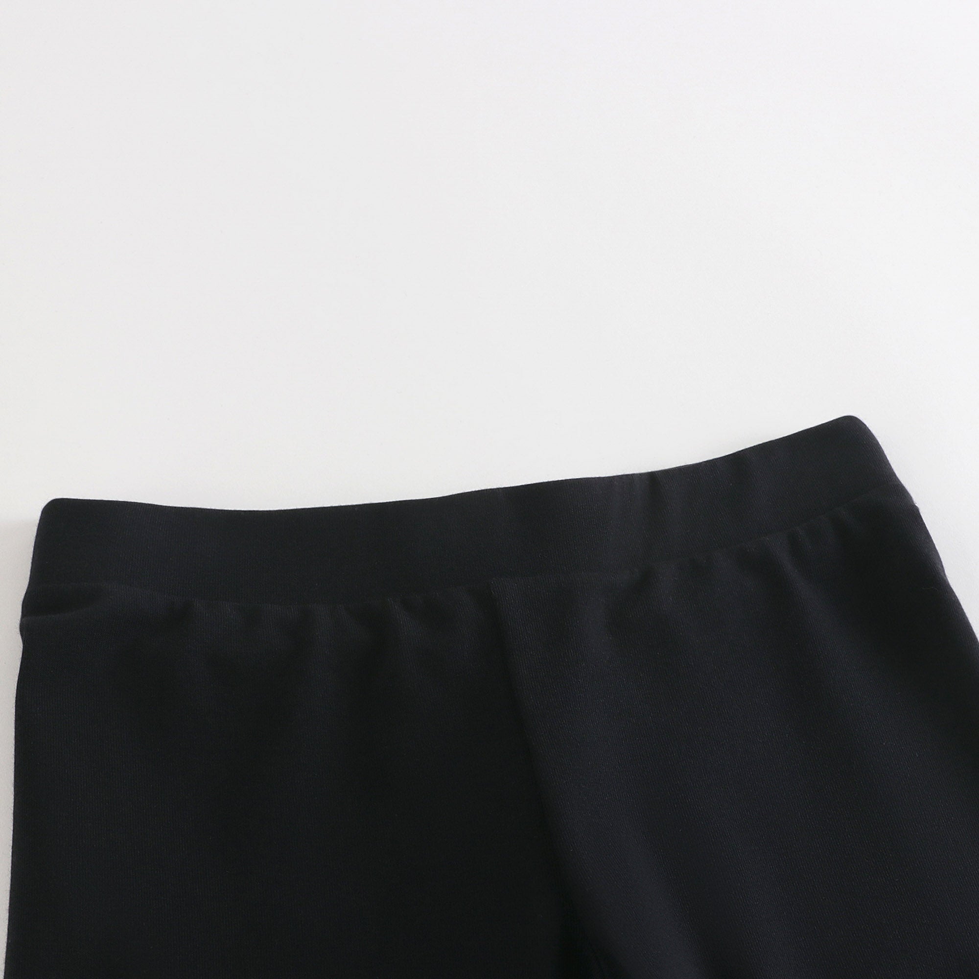 Girls Black Logo Cotton Leggings