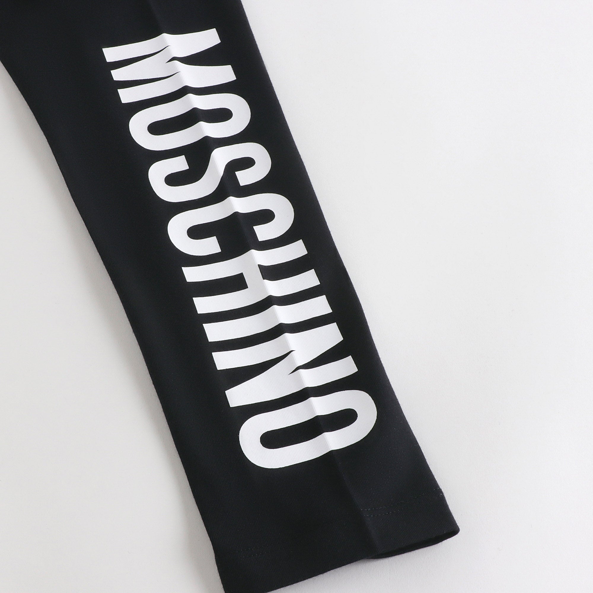 Girls Black Logo Cotton Leggings