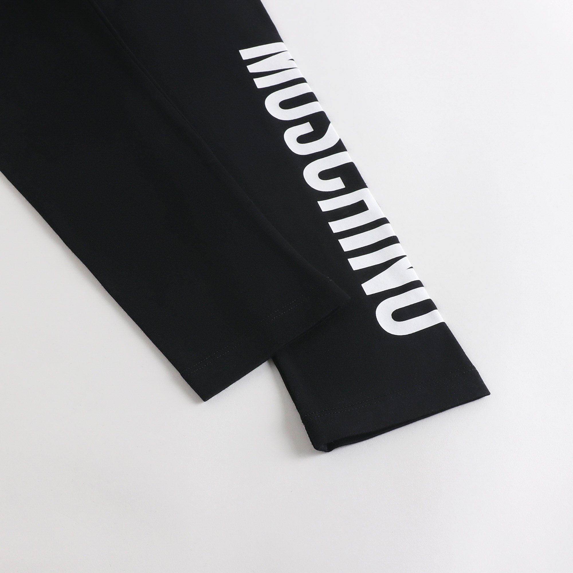 Girls Black Logo Cotton Leggings