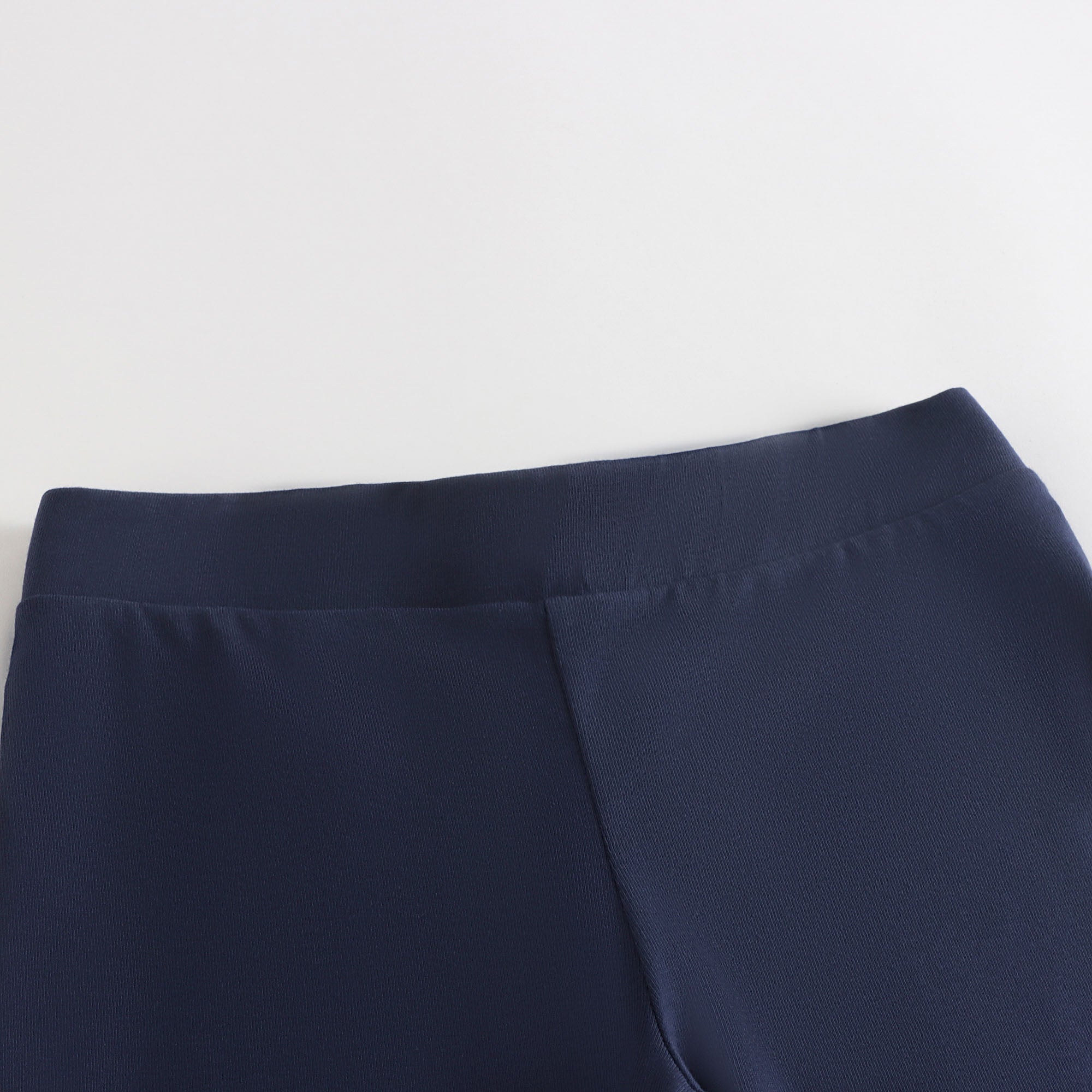 Girls Navy Logo Cotton Leggings