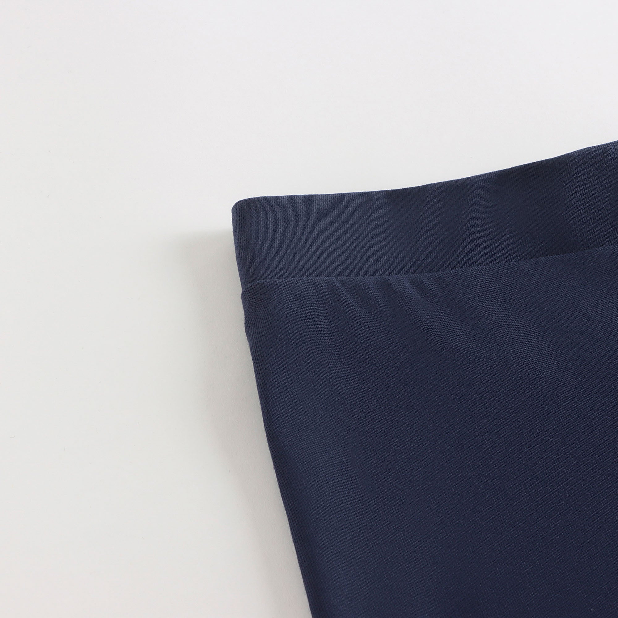 Girls Navy Logo Cotton Leggings