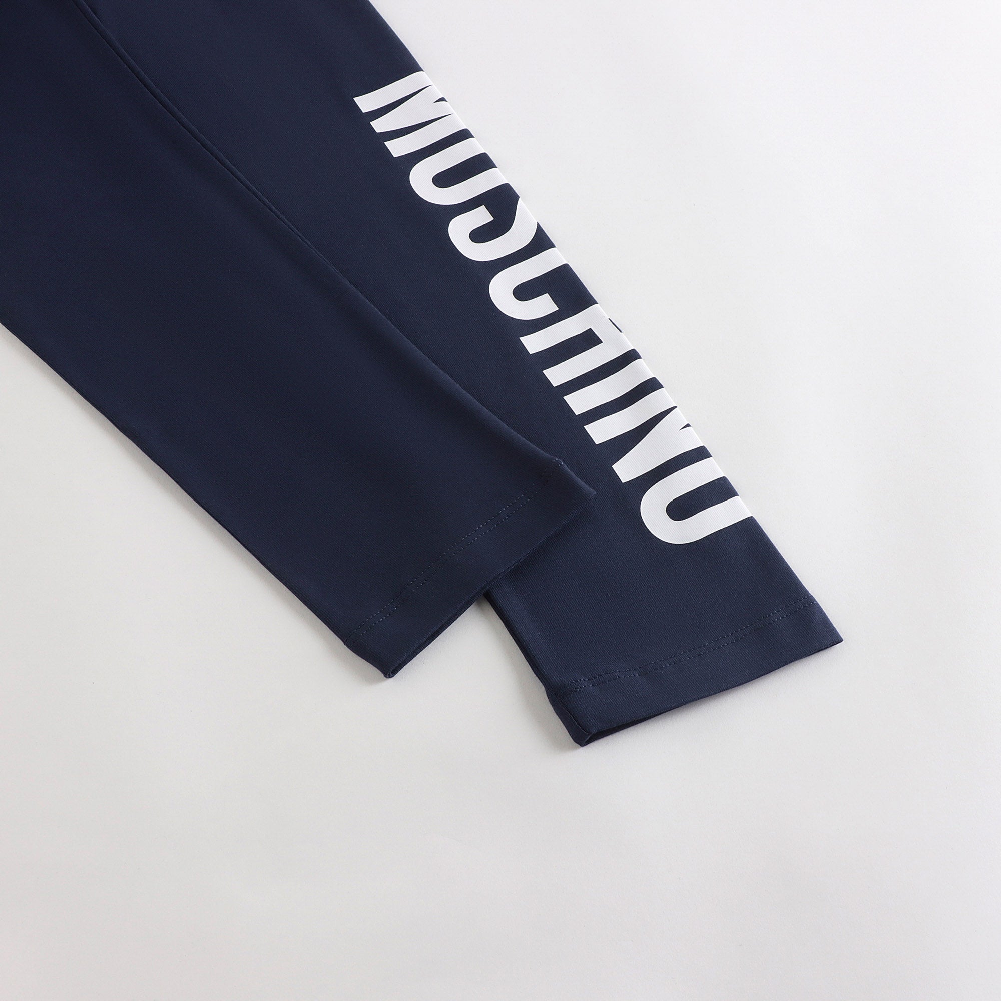 Girls Navy Logo Cotton Leggings