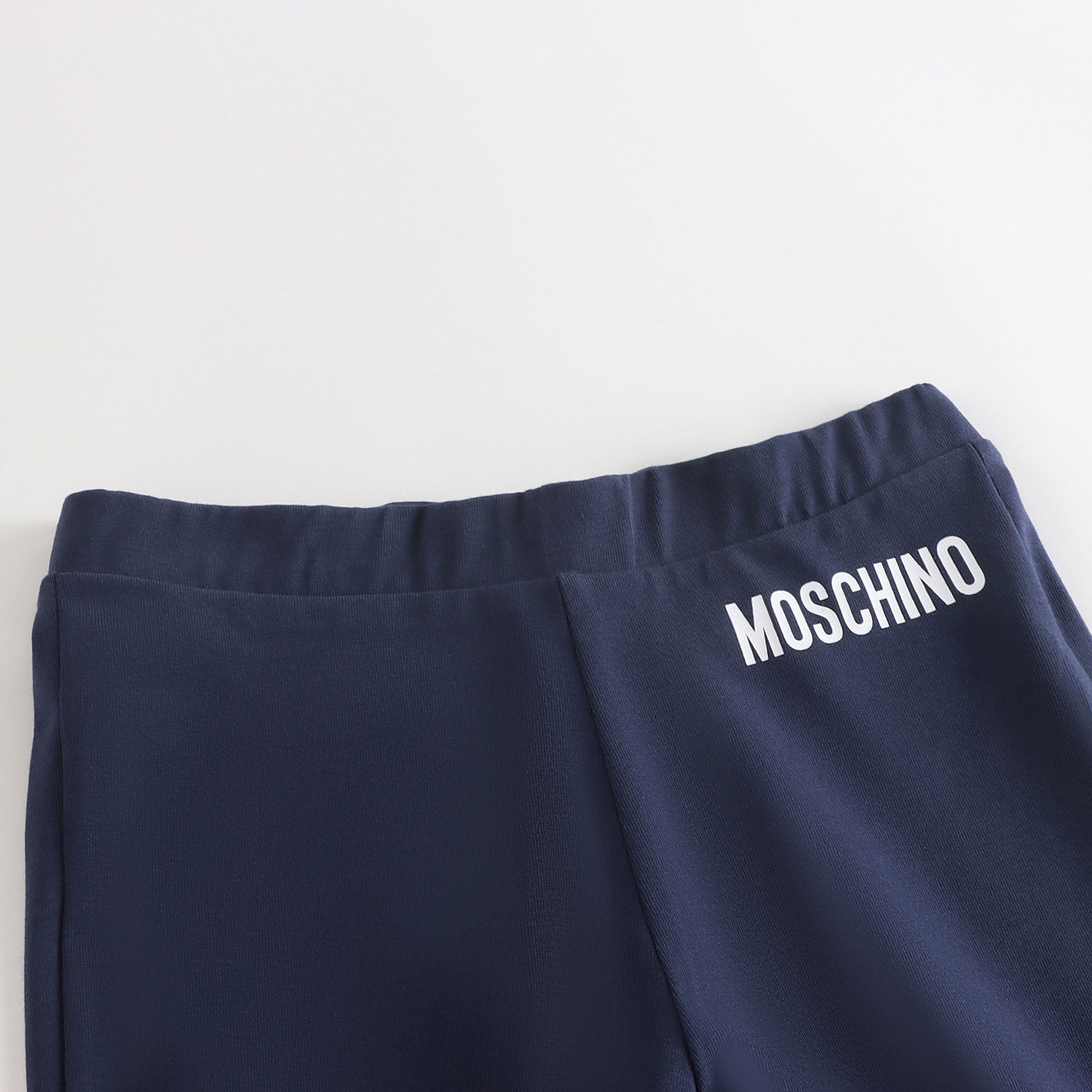 Girls Navy Logo Cotton Flares Trousers