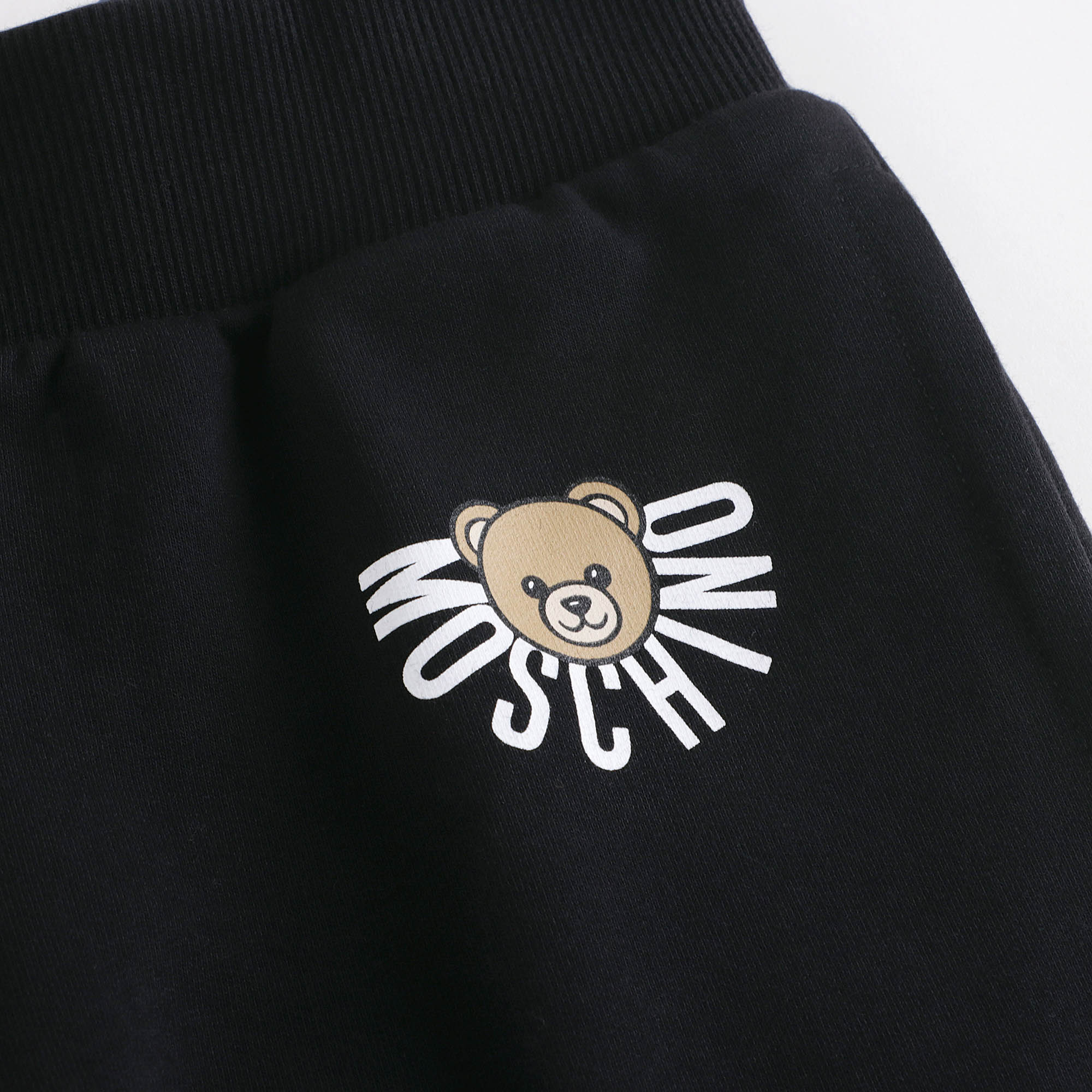 Boys & Girls Black Bear Printed Cotton Trousers