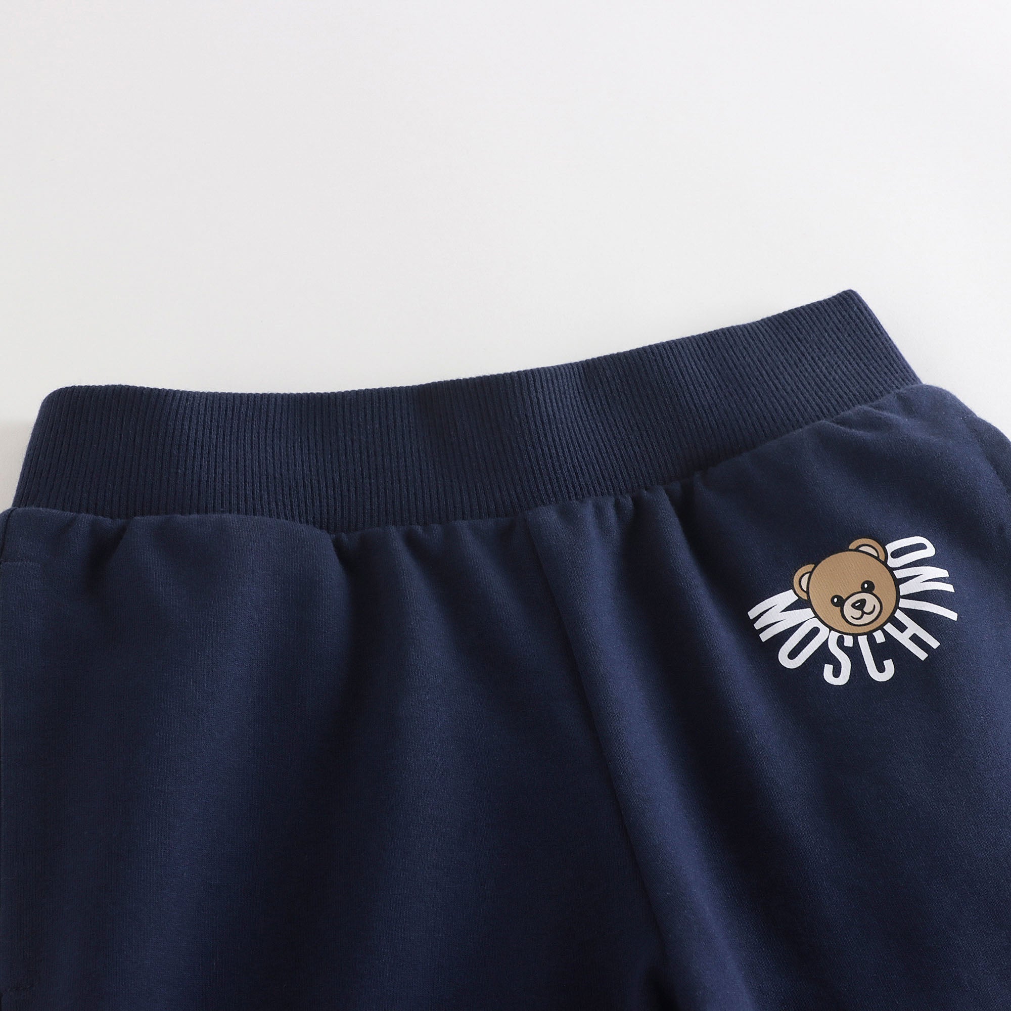 Boys & Girls Navy Bear Printed Cotton Trousers
