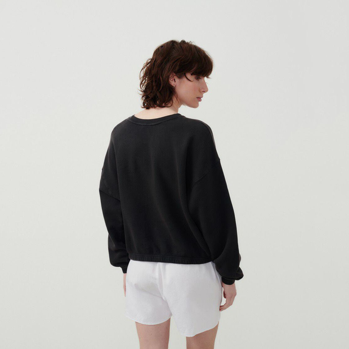 Women Dark Grey Cotton Sweatshirt