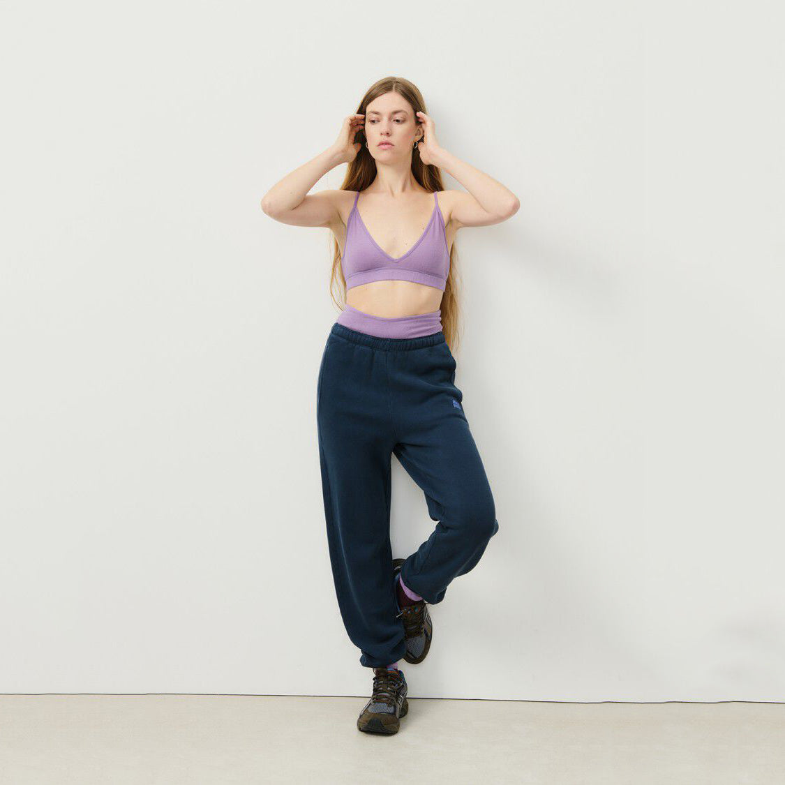 Women Blue Cotton Trousers