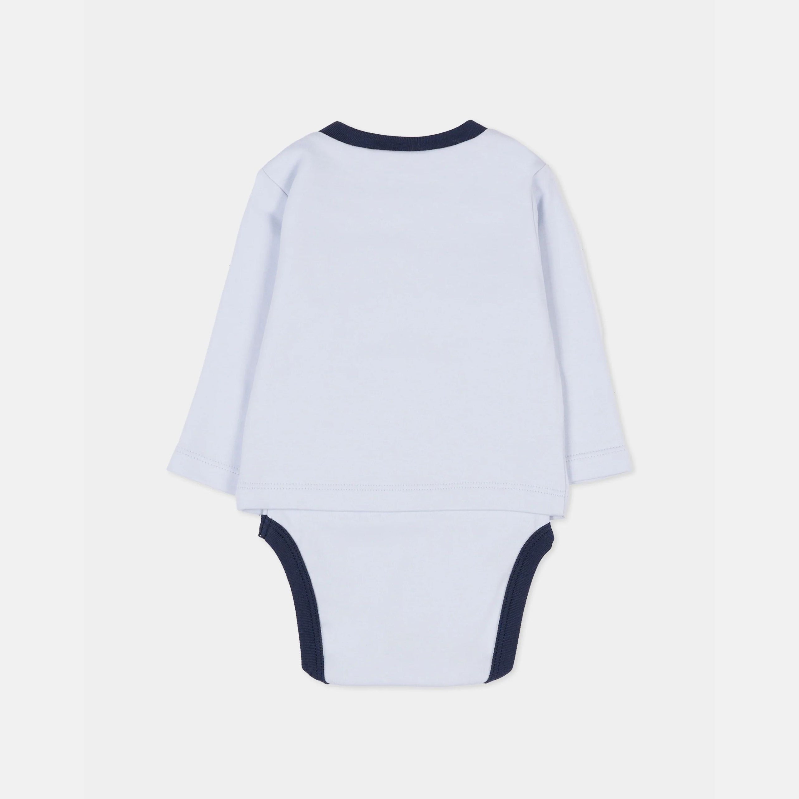 Baby Boys Light Blue Cotton Babysuit Set(3 Pack)