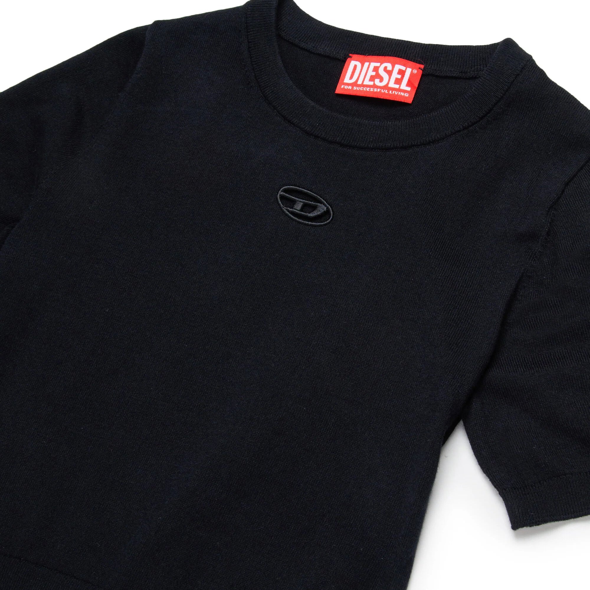 Girls Black Embroidered Logo Cotton Sweatshirt