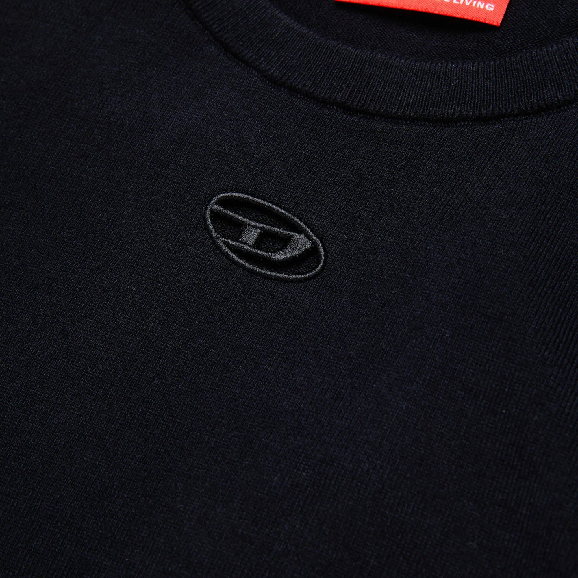 Girls Black Embroidered Logo Cotton Sweatshirt