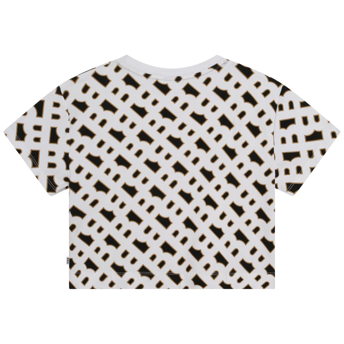 Girls Black Logo Cotton T-Shirt