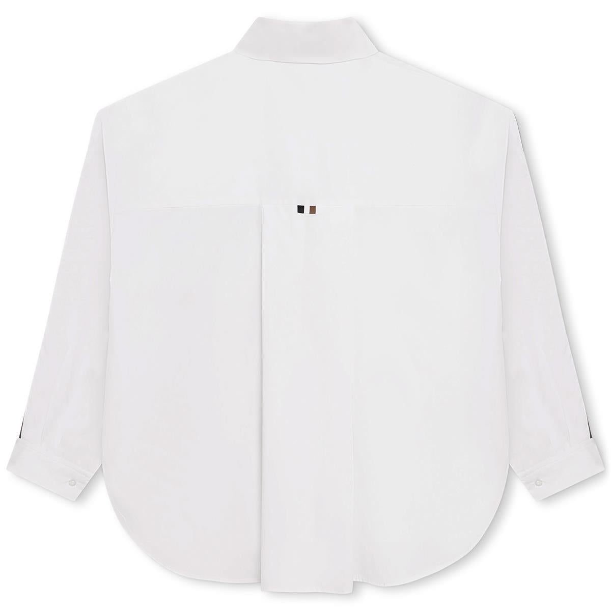Girls White Cotton Shirt