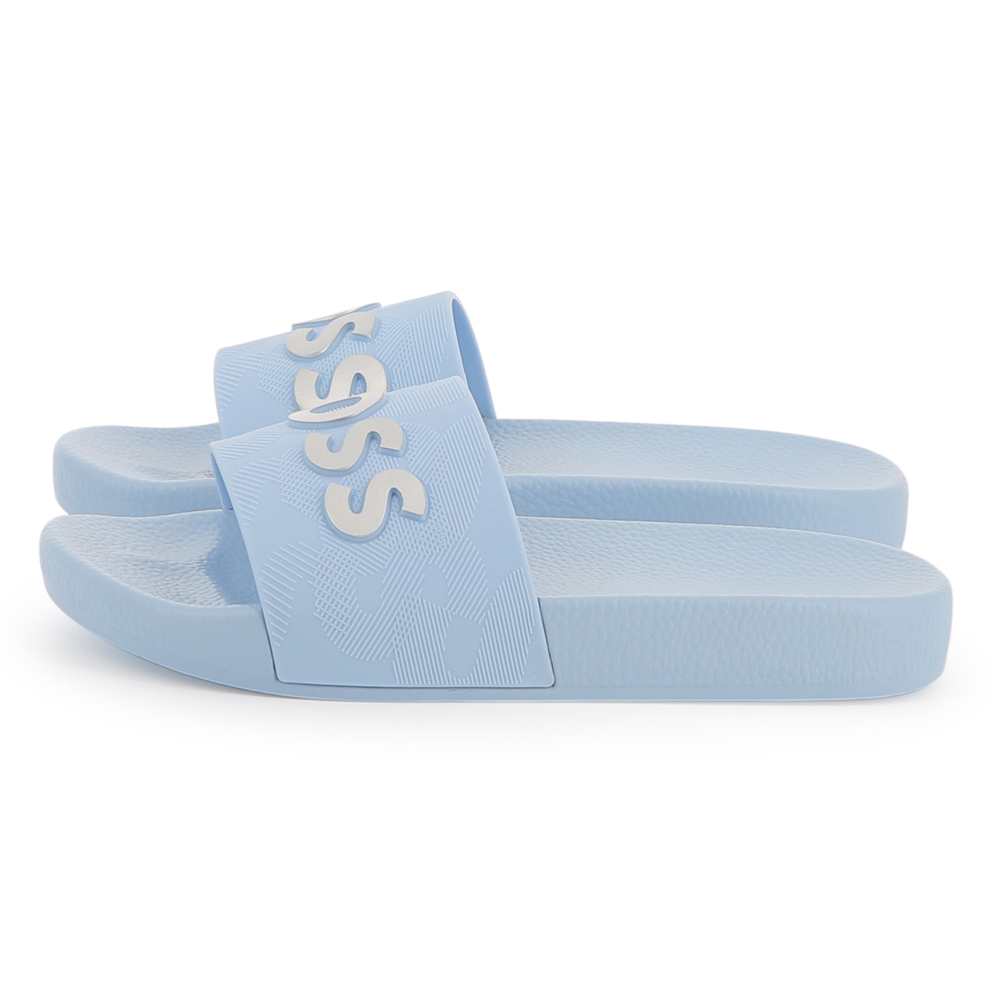 Boys & Girls Blue Logo Rubber Slippers