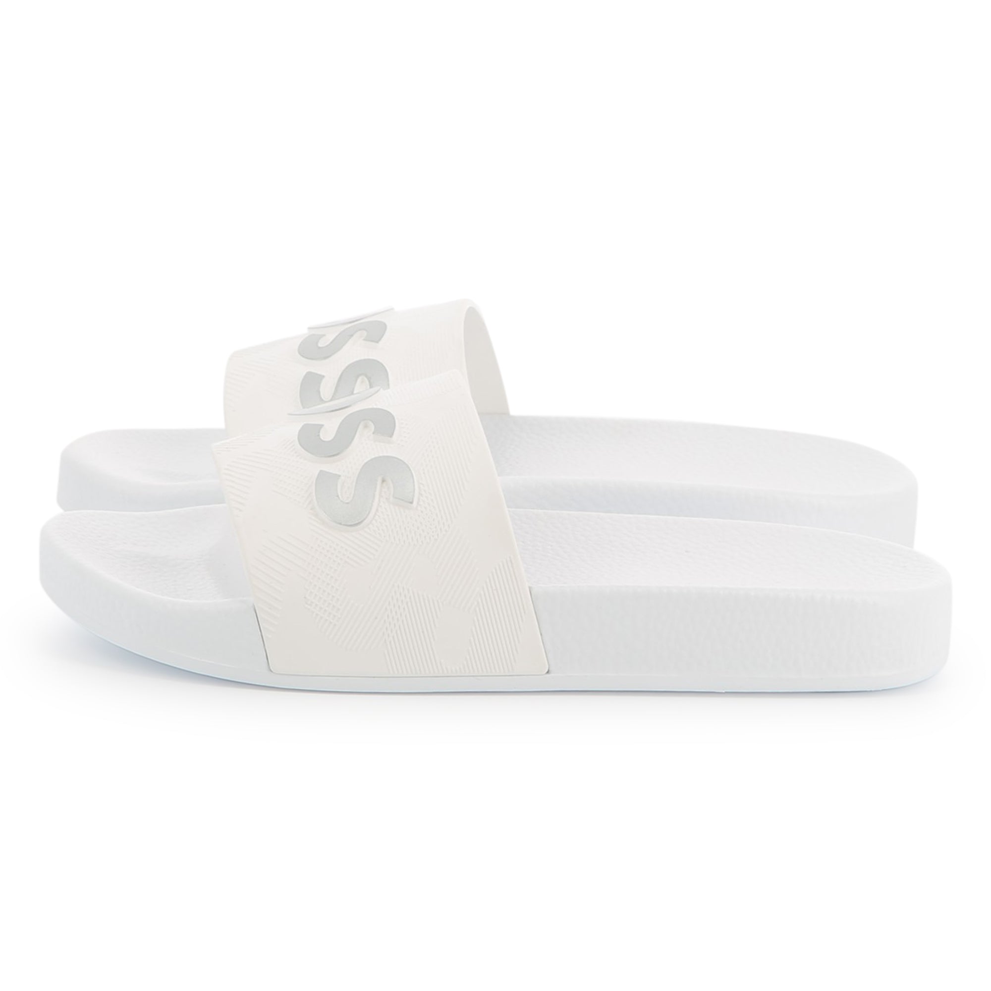 Boys & Girls White Logo Rubber Slippers