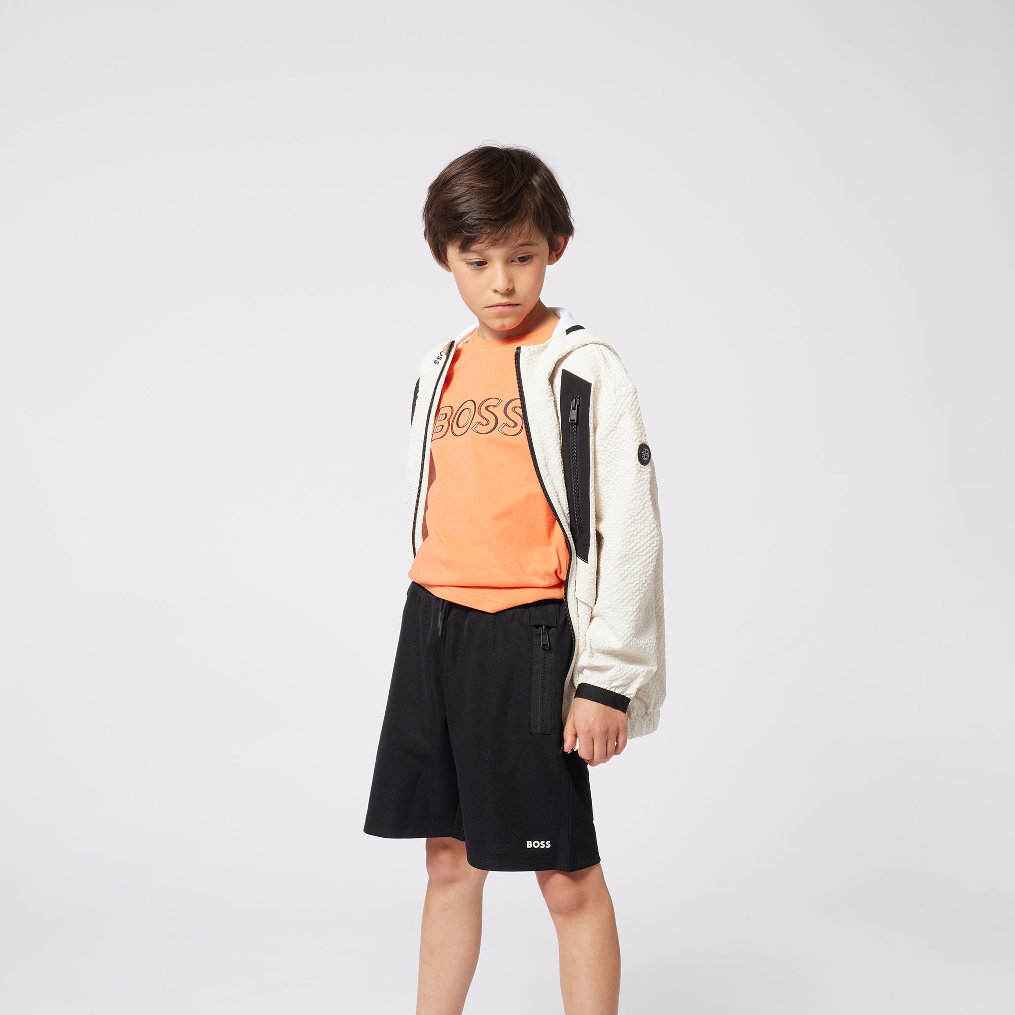 Boys Black Cotton Shorts