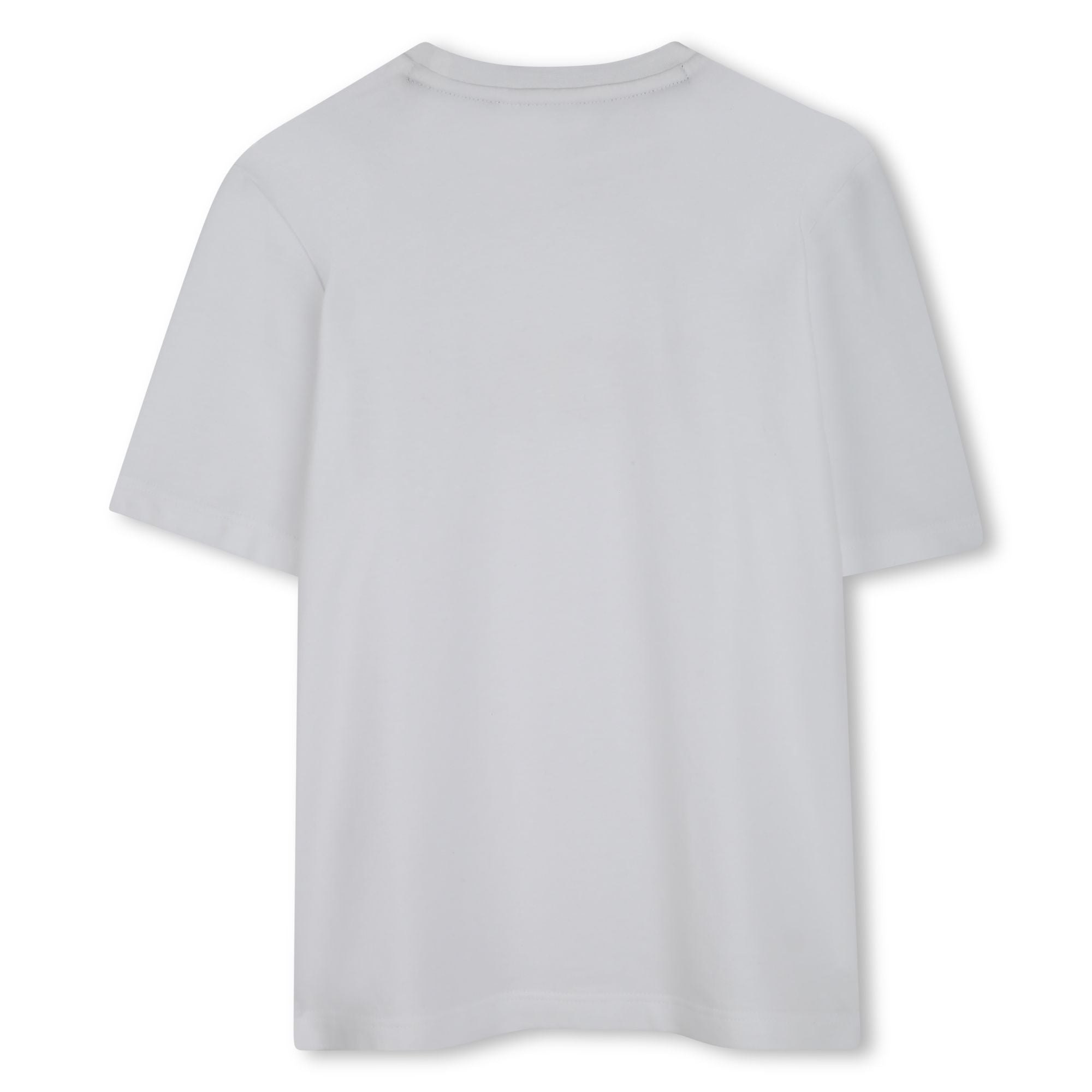 Boys White Logo Cotton T-Shirt