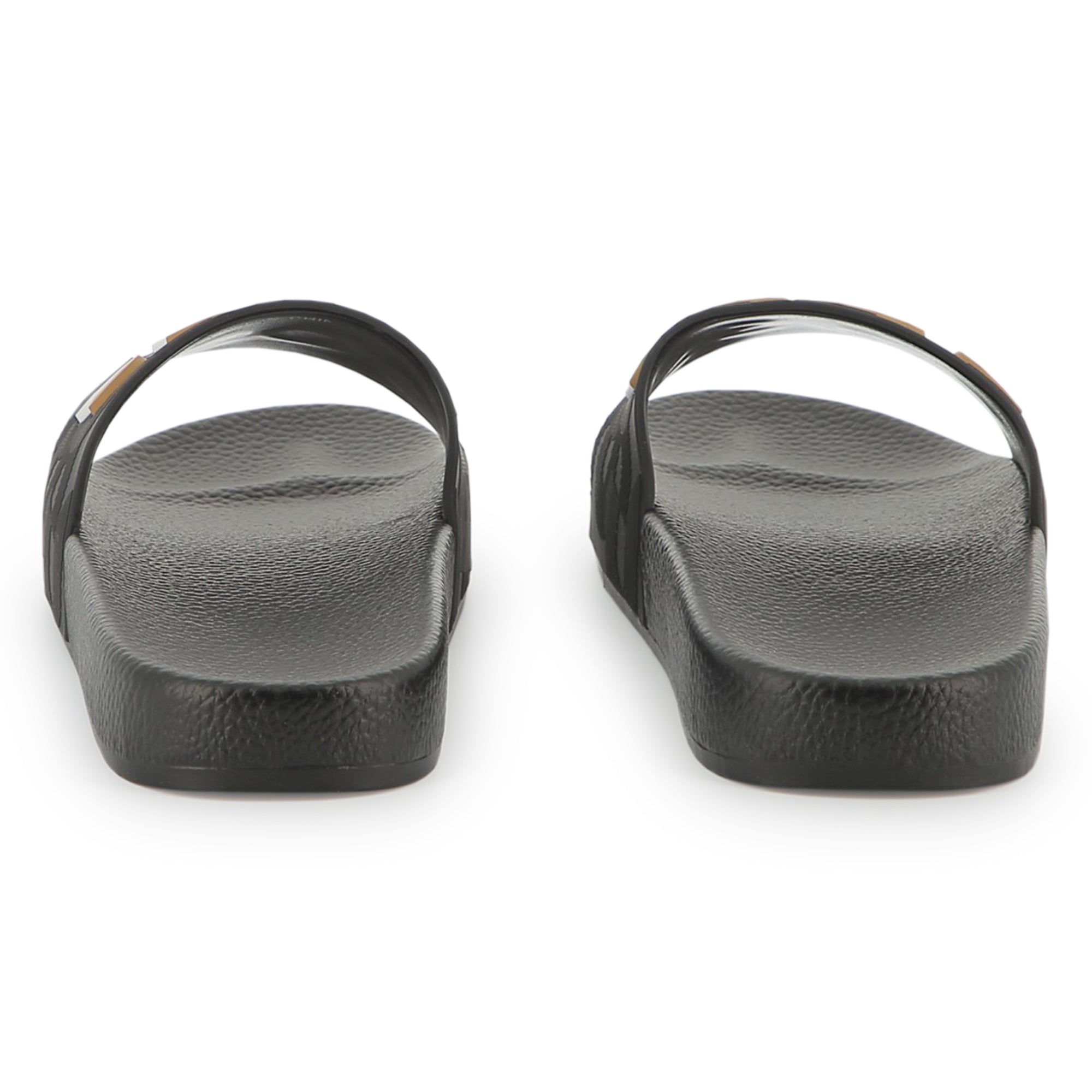 Boys Black Logo Rubber Slippers