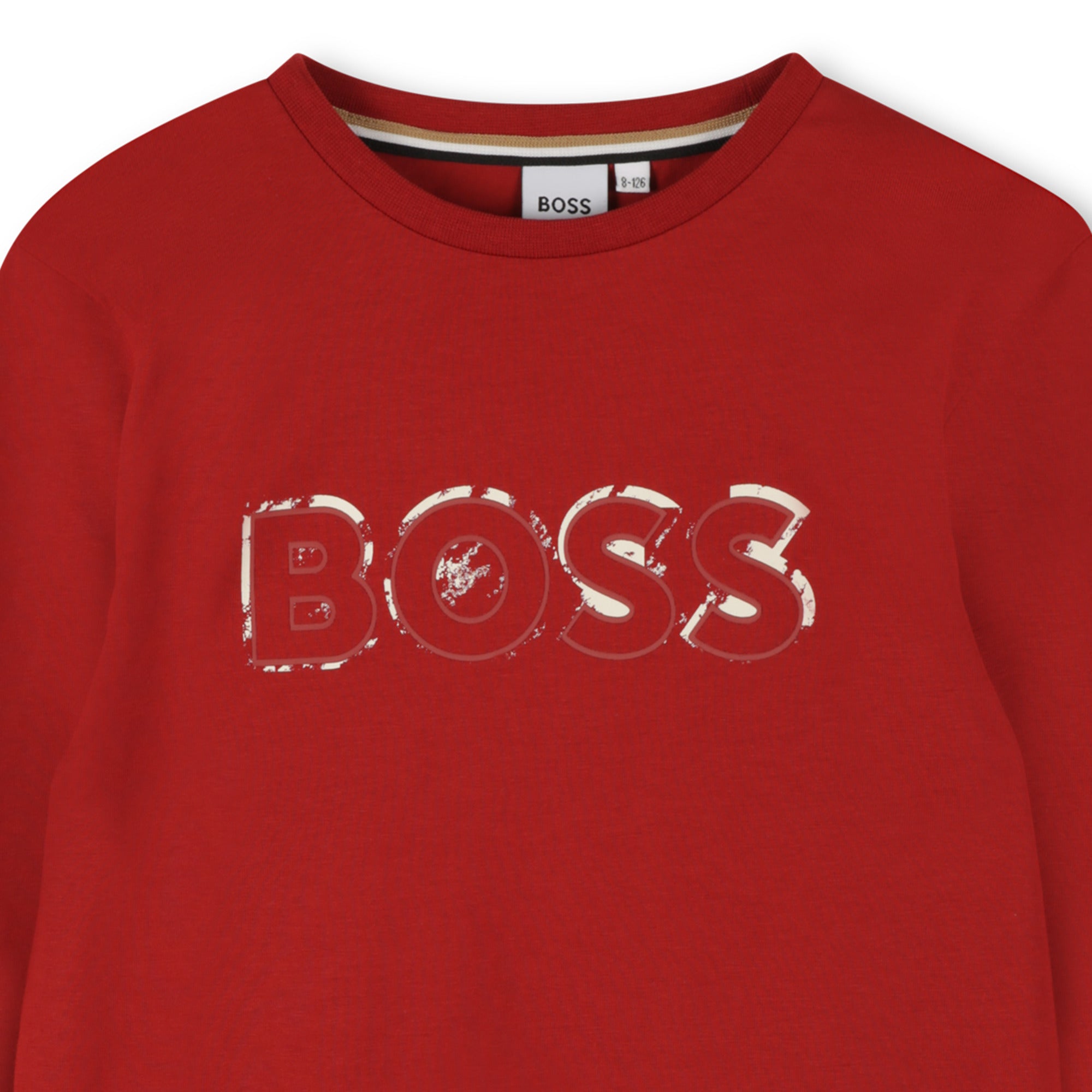 Boys Red Logo Cotton T-Shirt