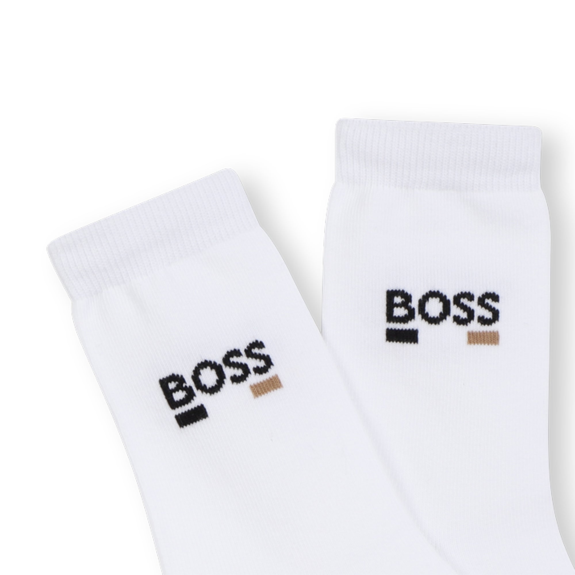 Boys White Logo Cotton Socks Set(2 Pack)