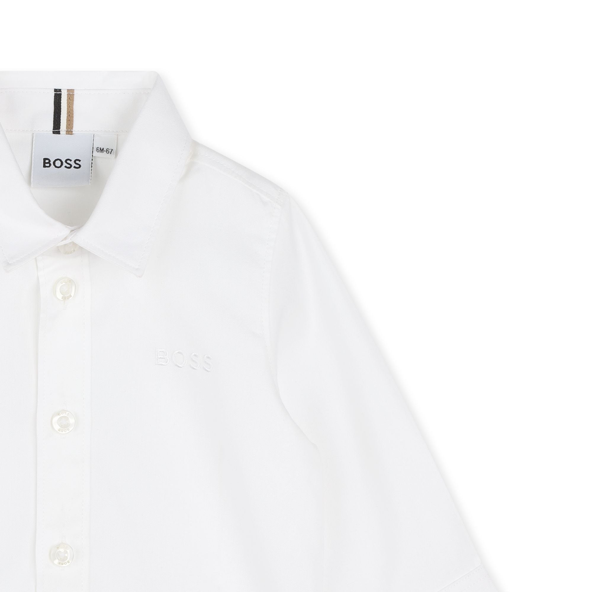 Baby Boys White Cotton Shirt