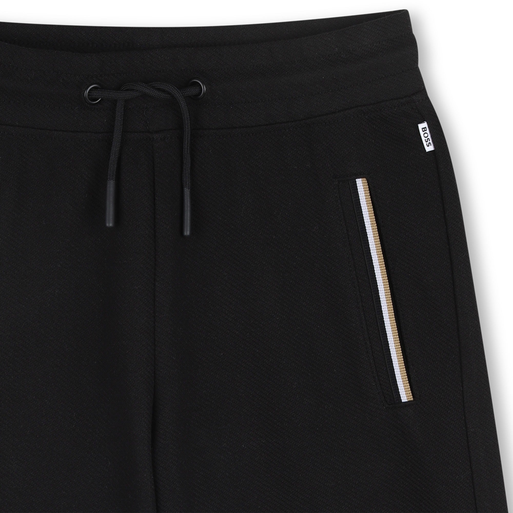 Boys Black Cotton Shorts