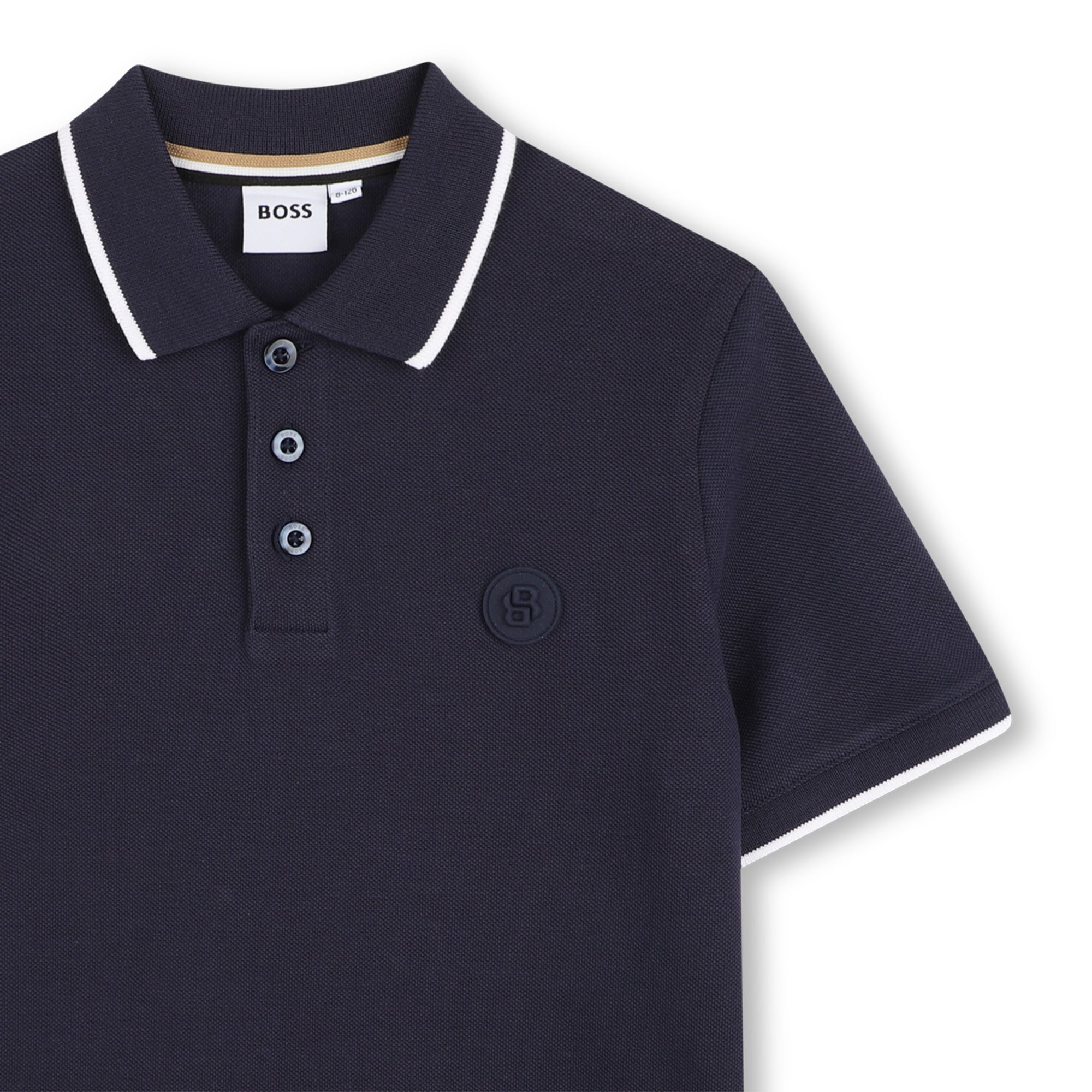Boys Navy Cotton Polo Shirt