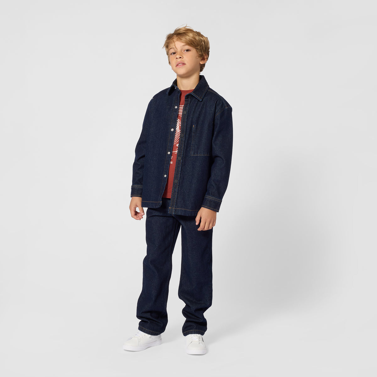 Boys Dark Blue Denim Trousers