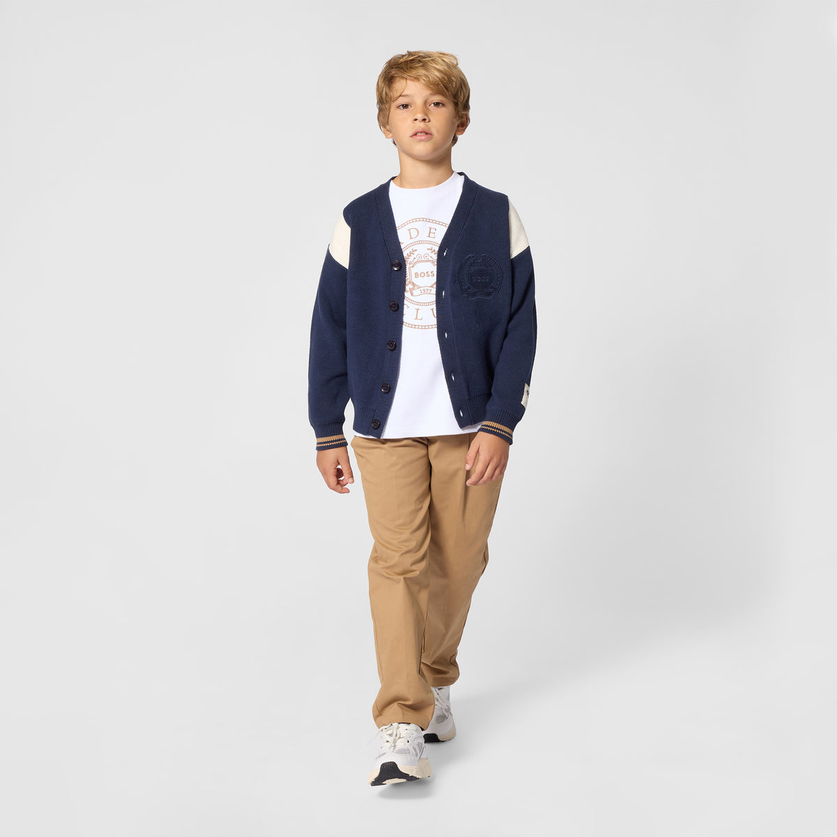 Boys Blue Cotton Knit Cardigan