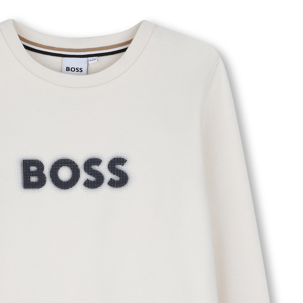 Boys White Logo Cotton Sweatshirt