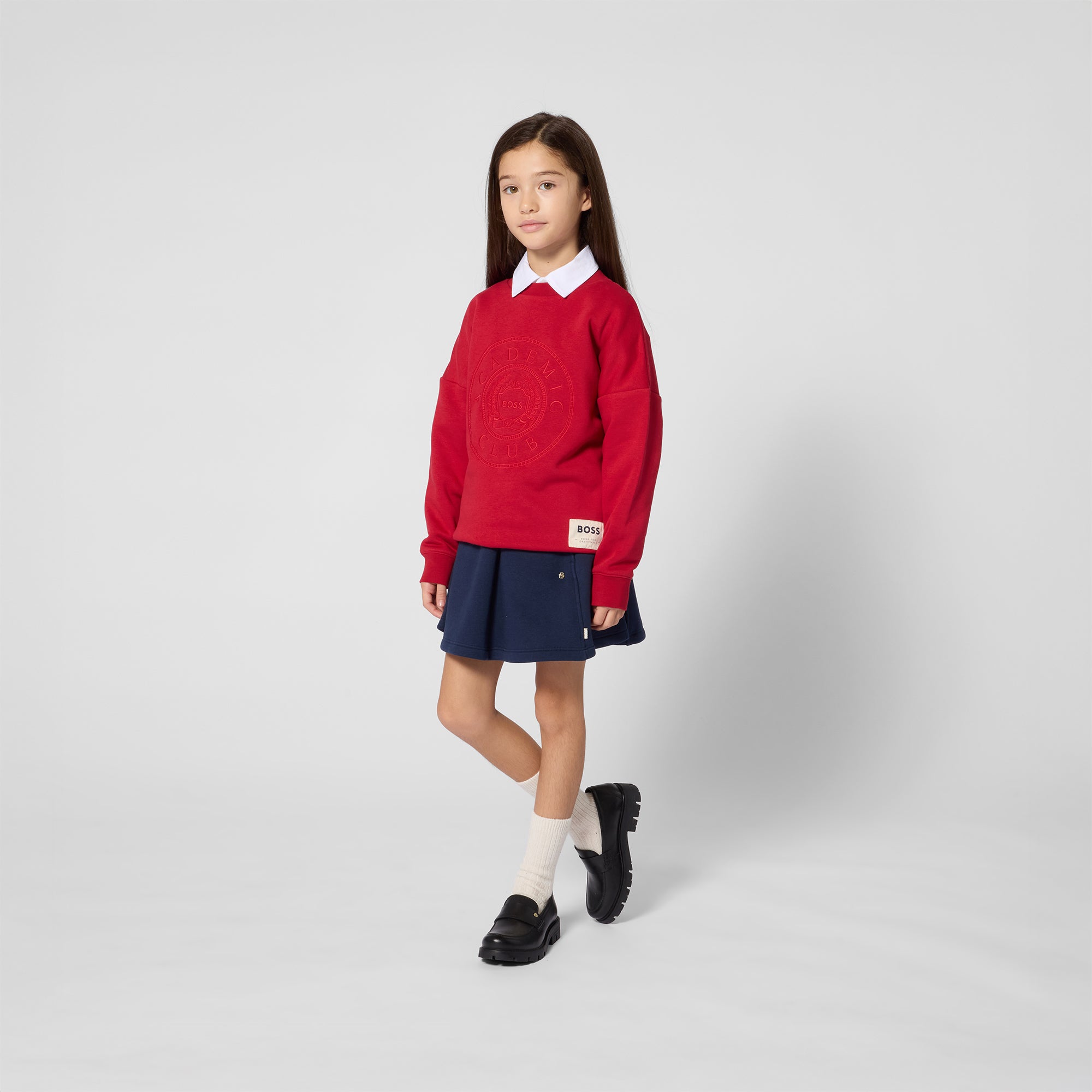 Girls Dark Blue Cotton Skirt
