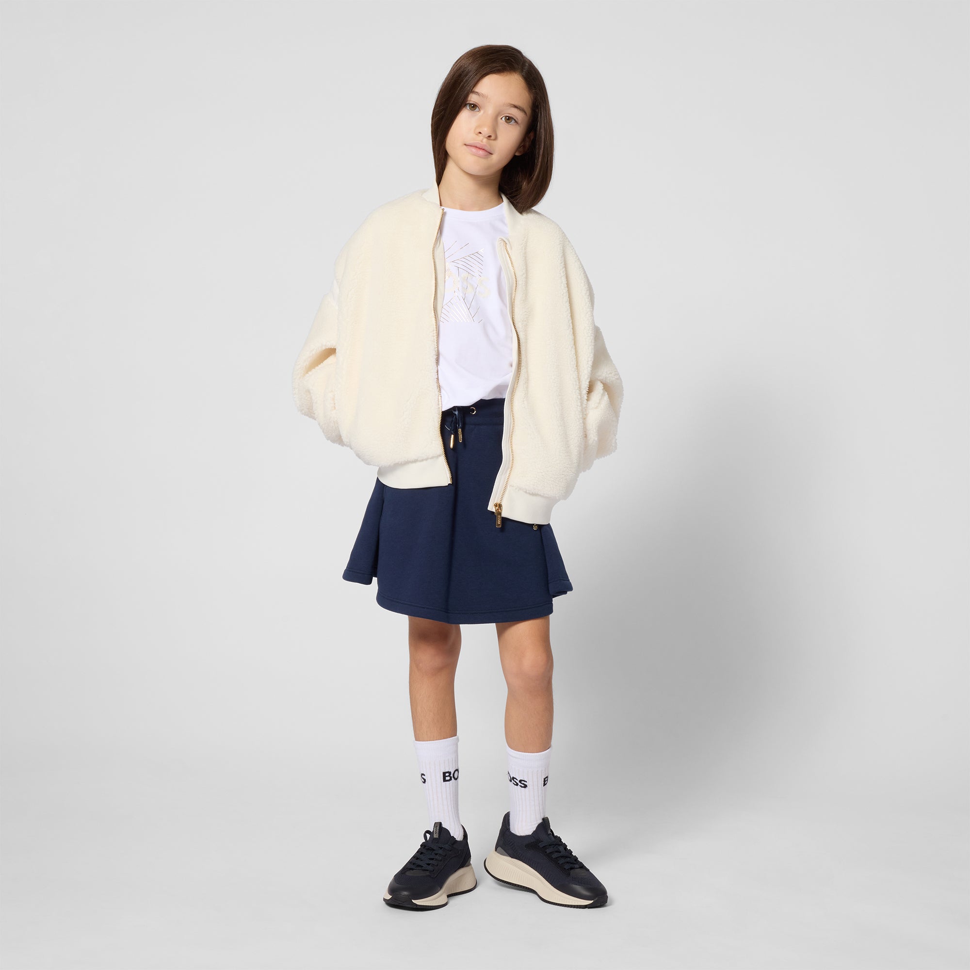 Girls Dark Blue Cotton Skirt