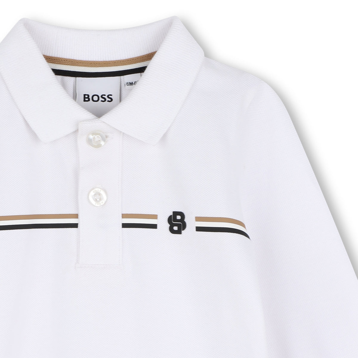 Baby Boys White Cotton Polo Shirt