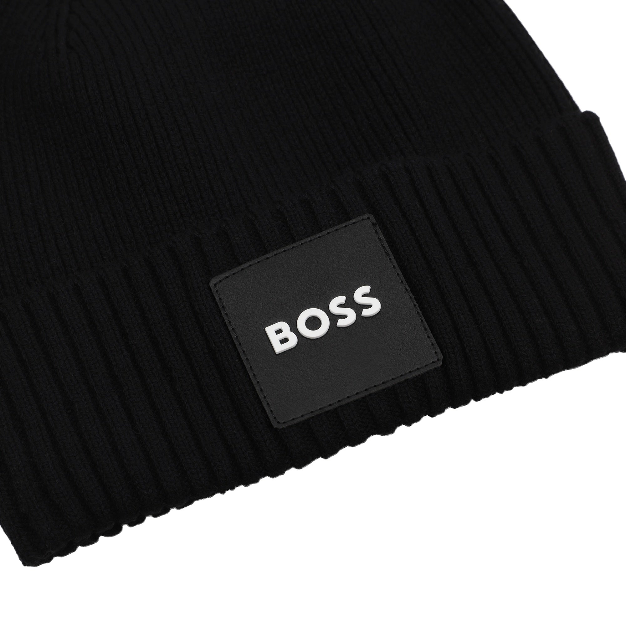 Boys Black Cotton Knit Hat