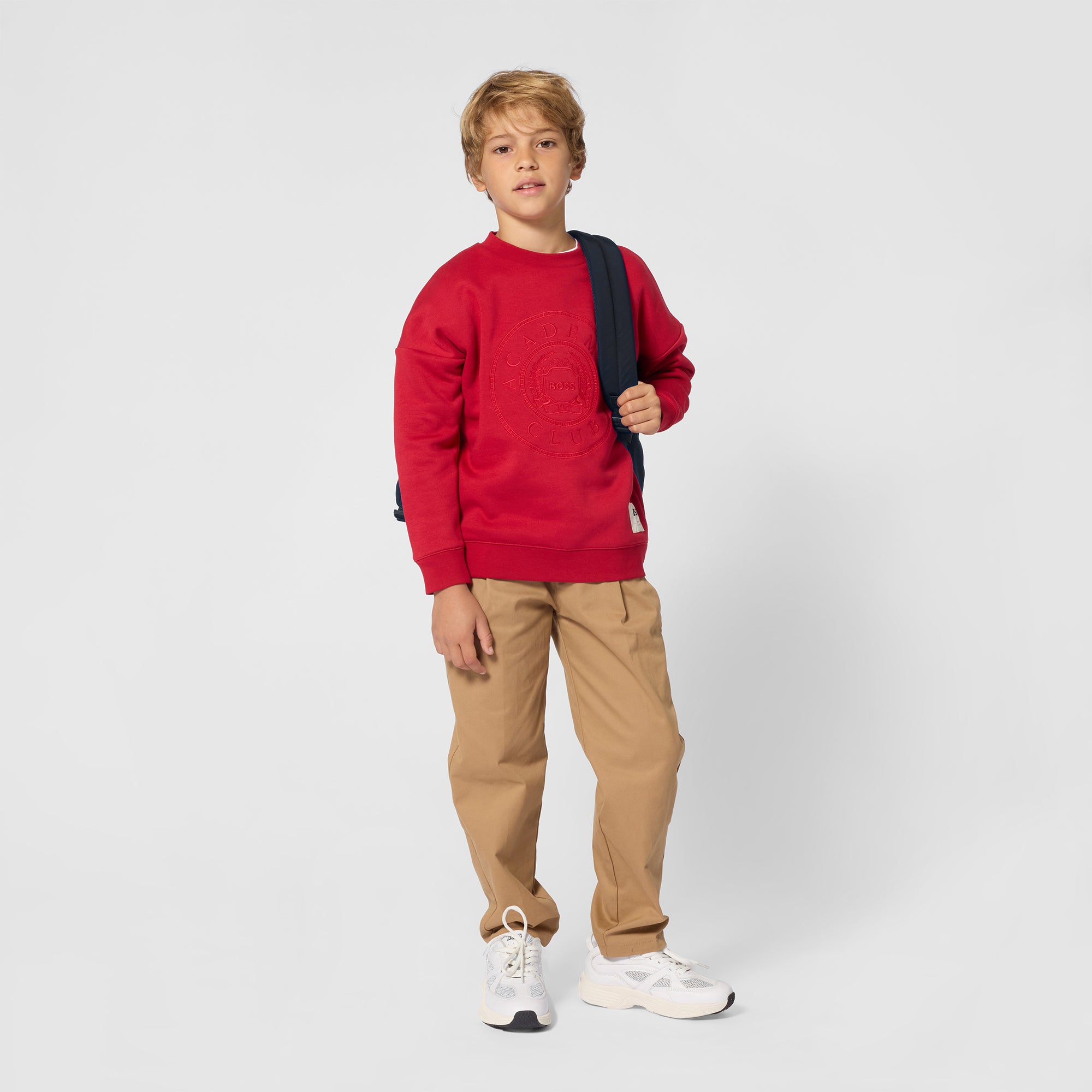 Boys & Girls Red Cotton Sweatshirt