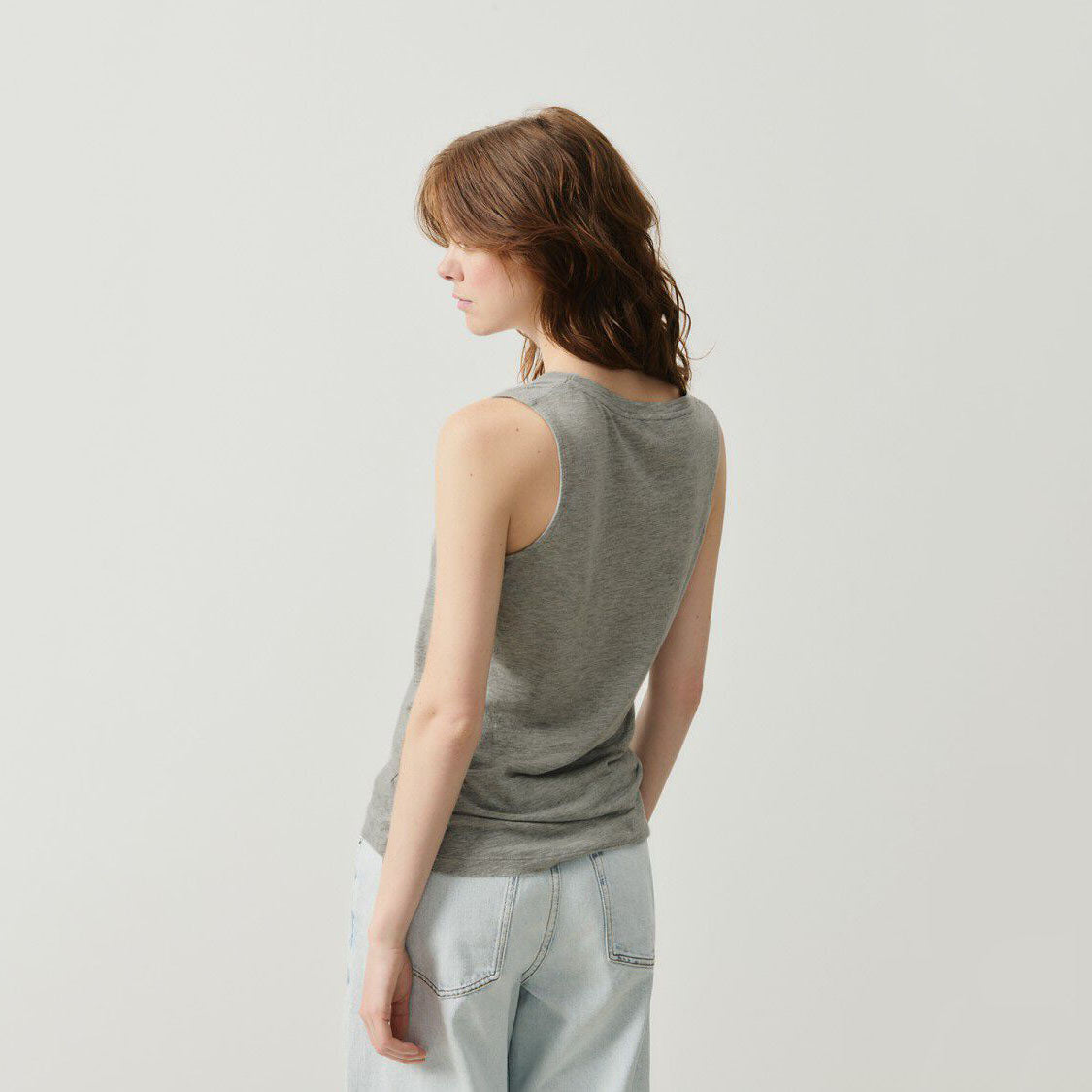 Women Grey Cotton Vest