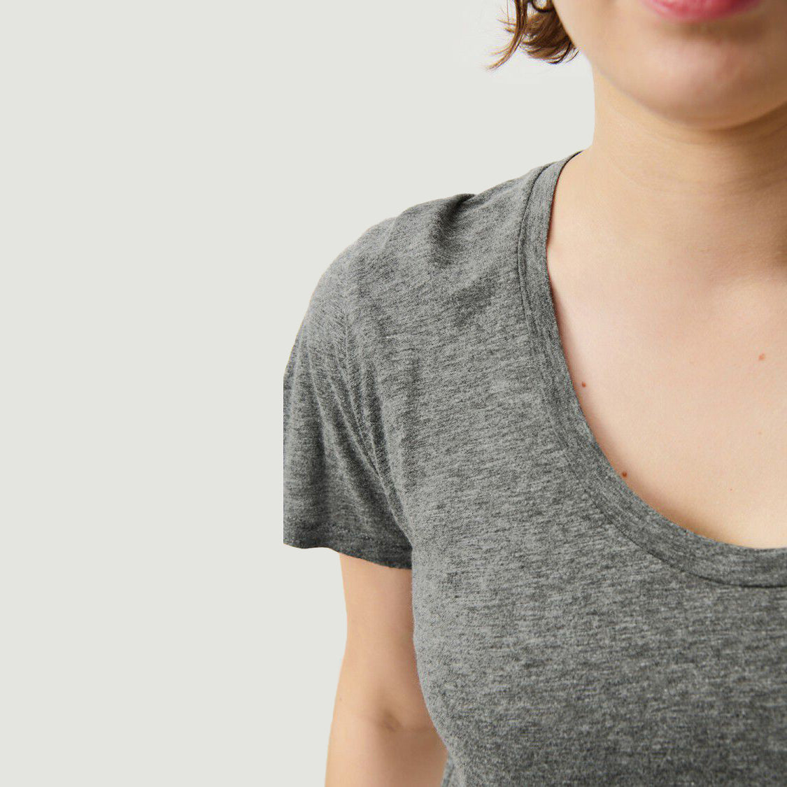 Women Grey Cotton T-Shirt