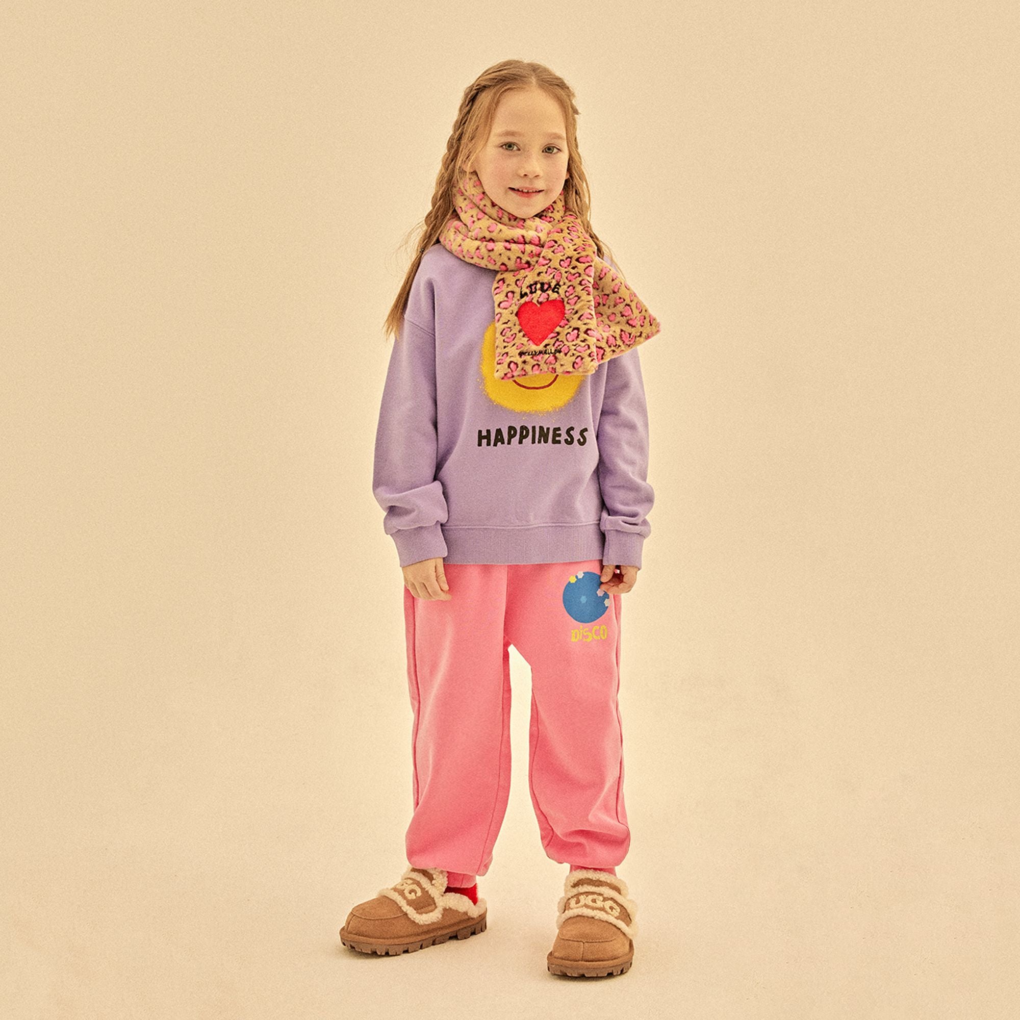 Boys & Girls Purple Smile Printed Cotton Sweatshirt
