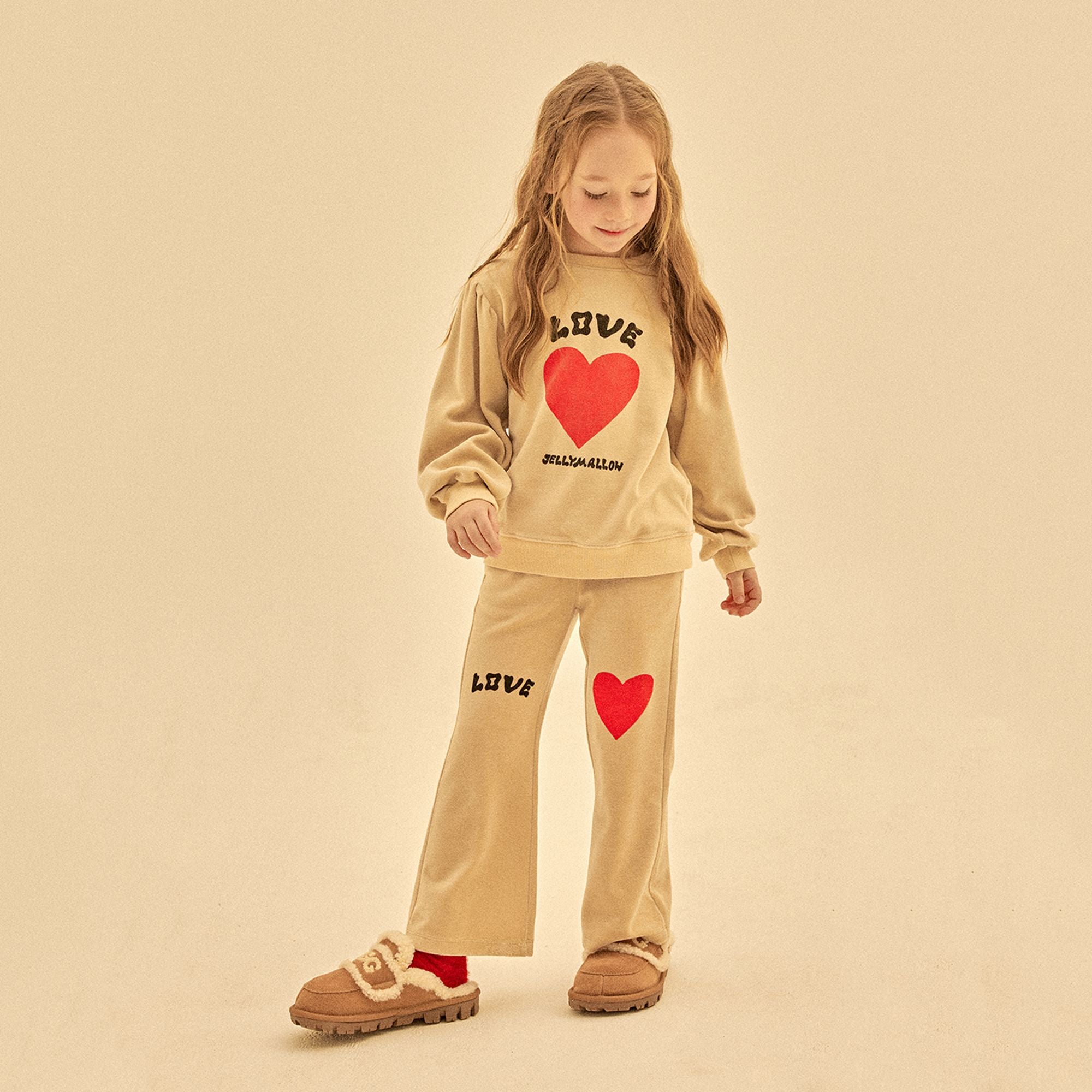 Boys & Girls Beige Velvet Sweatshirt