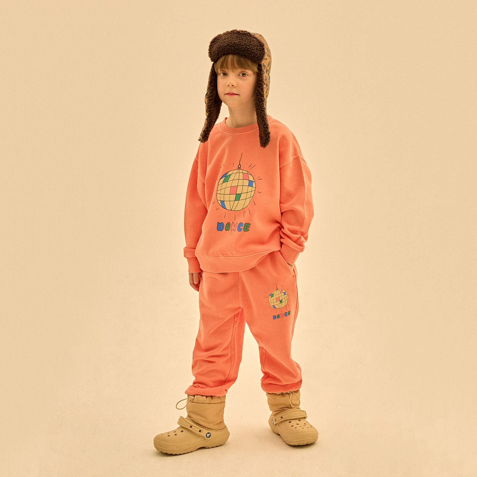 Boys & Girls Pink Printed Cotton Sweatshirt