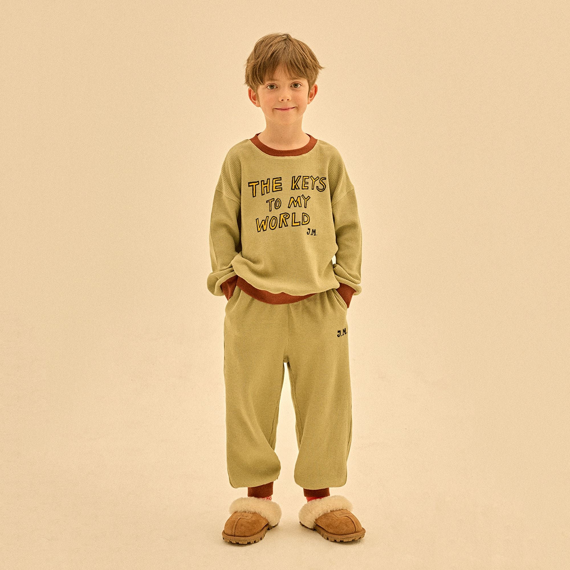 Boys & Girls Light Green Logo Cotton Set