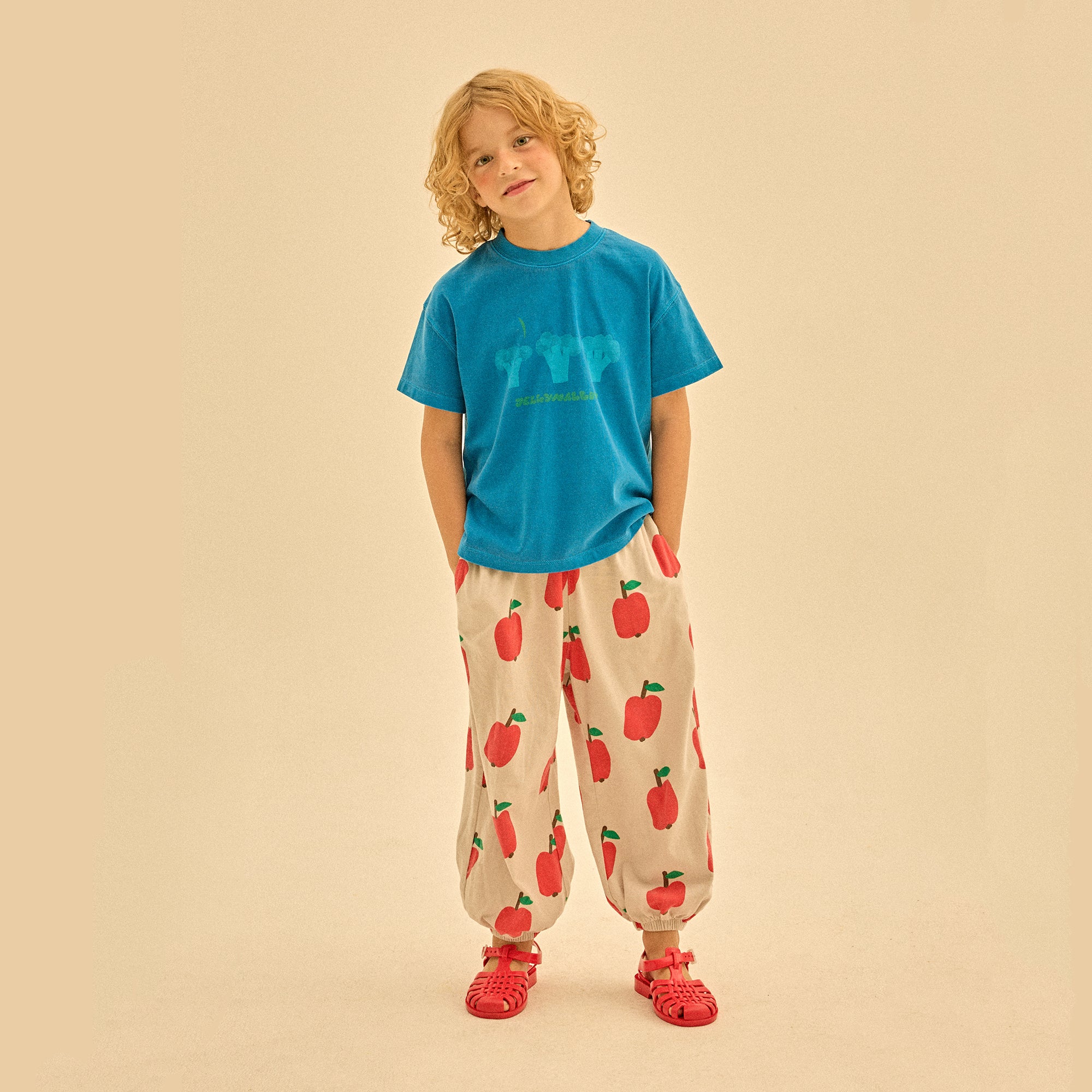 Boys & Girls Blue Printed Cotton T-Shirt