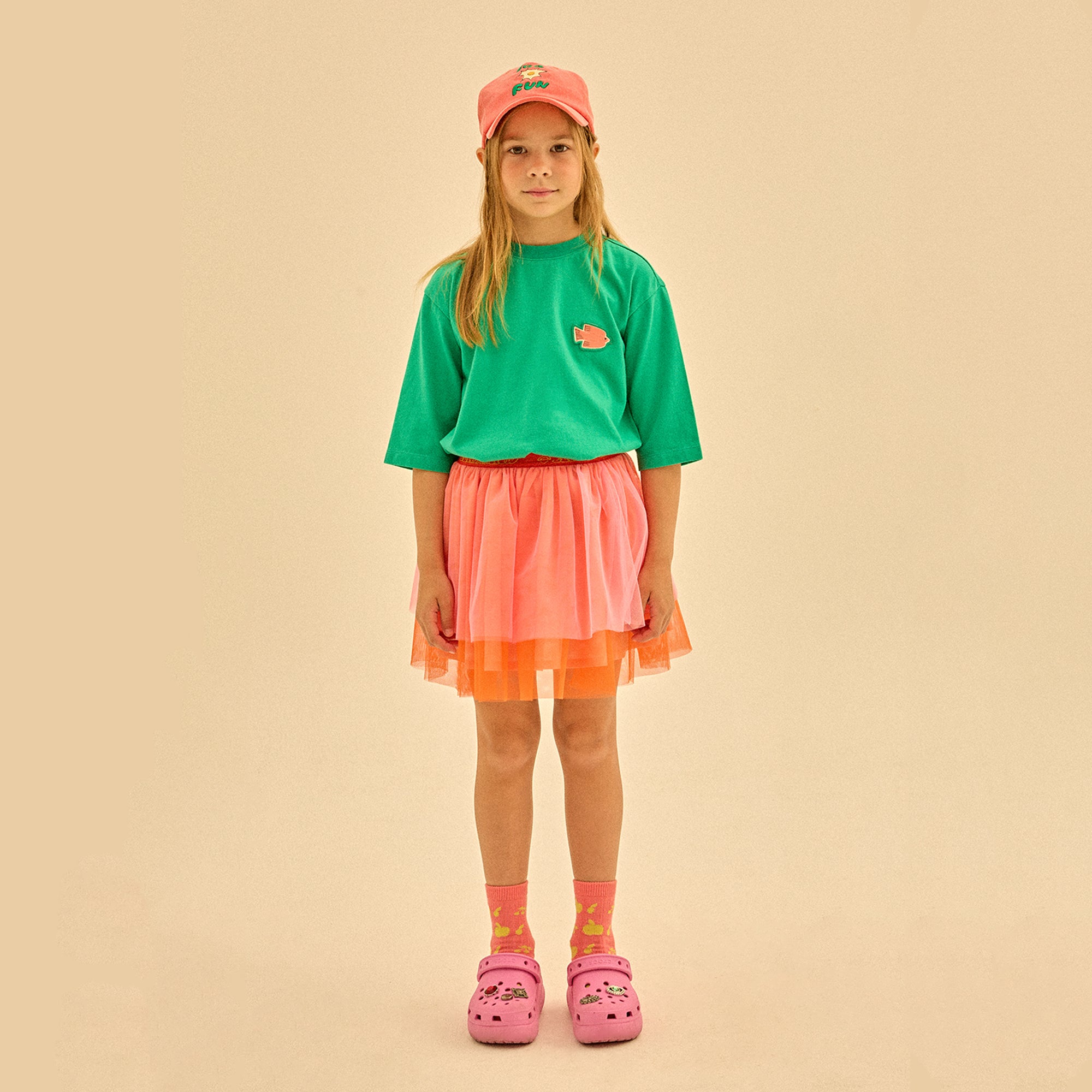 Boys & Girls Green Cotton T-Shirt