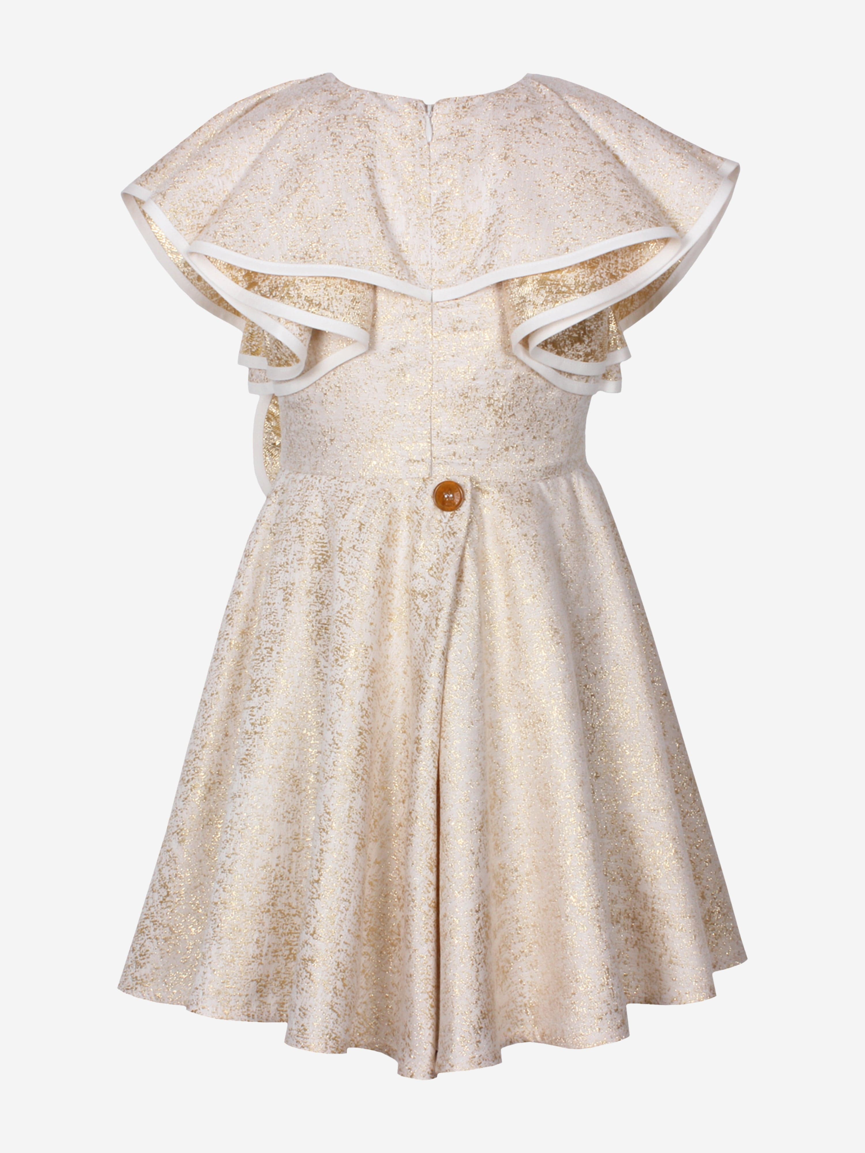 Girls Blossom Freckle Dress in Gold